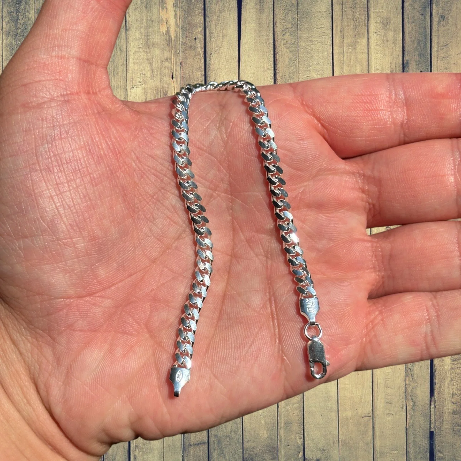 925 Sterling Silver 5mm Miami Cuban Bracelet - Image 4