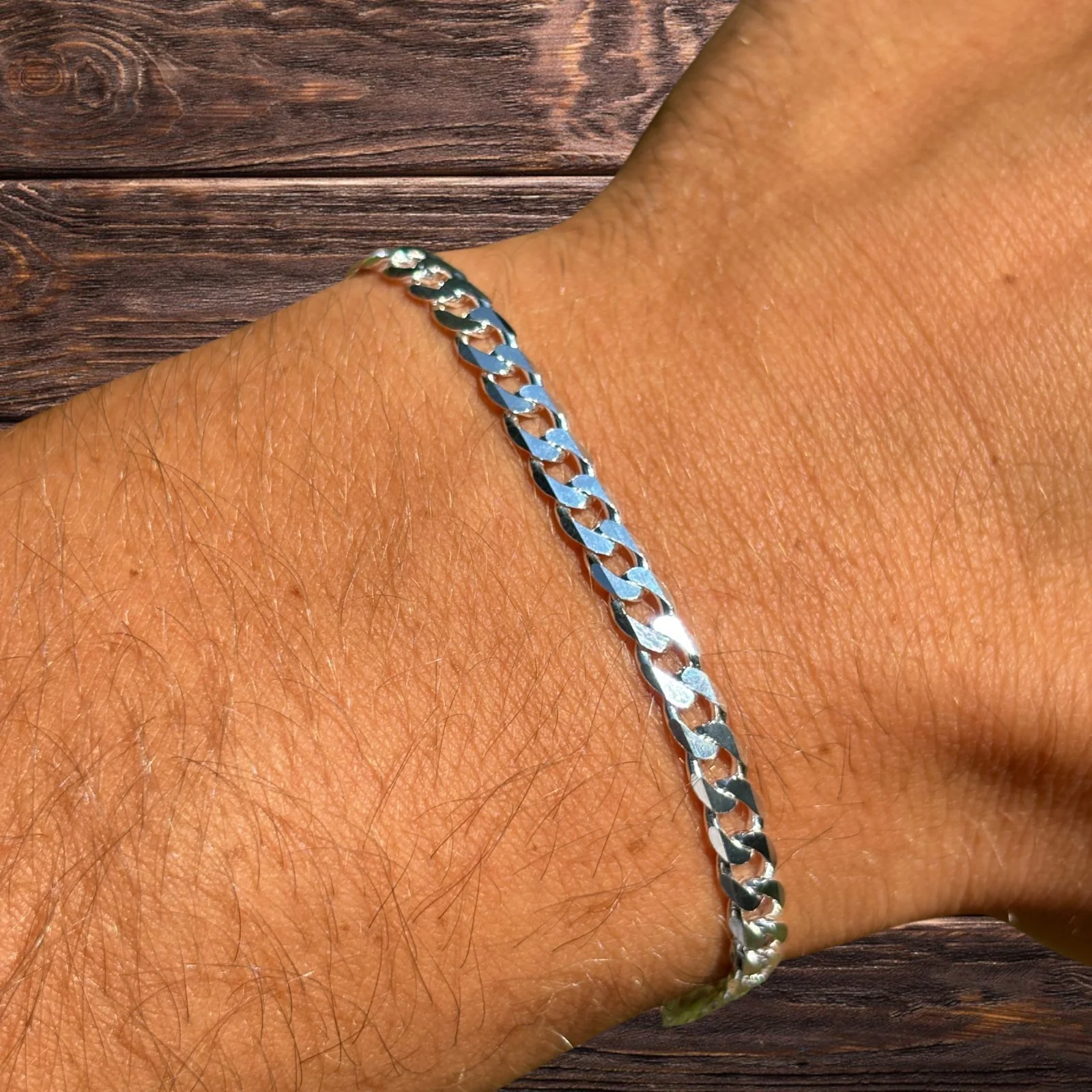 925 Sterling Silver 5mm Curb Bracelet - Image 11