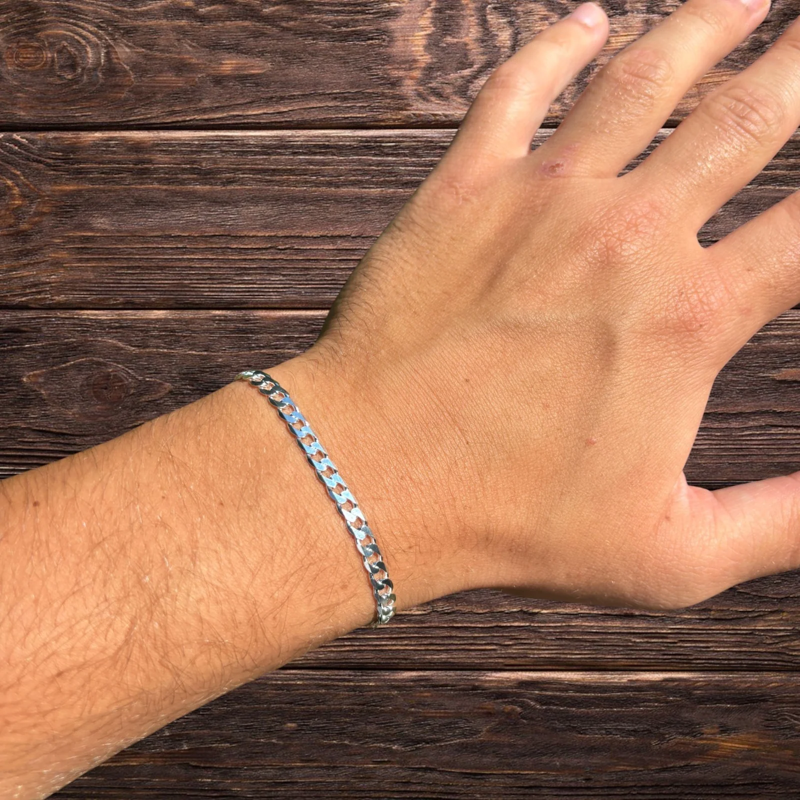 925 Sterling Silver 5mm Curb Bracelet - Image 12