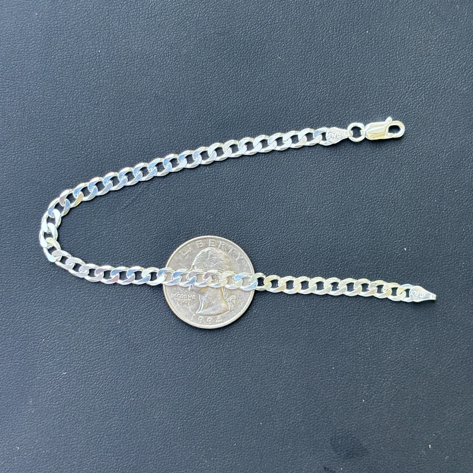 925 Sterling Silver 5mm Curb Bracelet - Image 16
