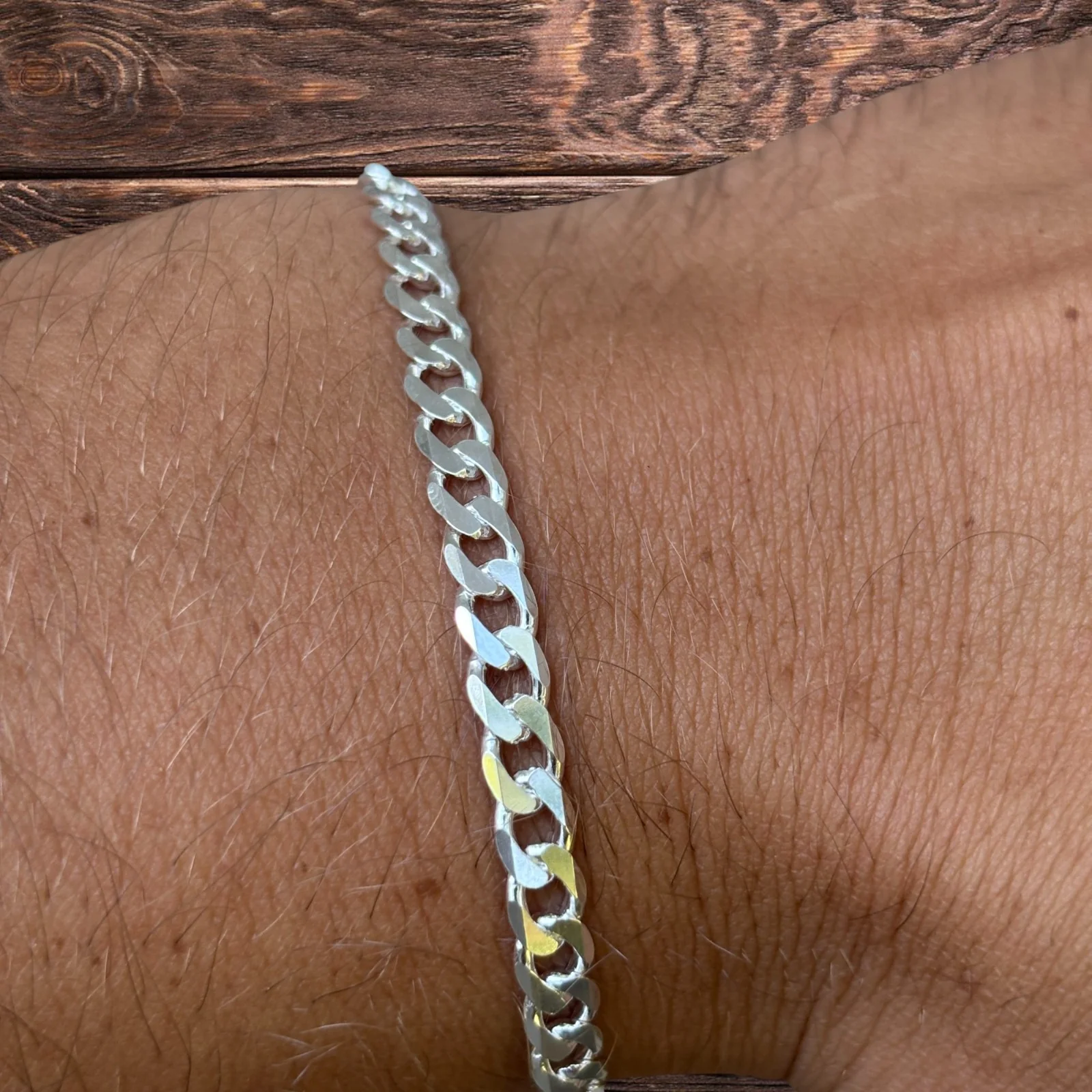 925 Sterling Silver 5mm Curb Bracelet - Image 7