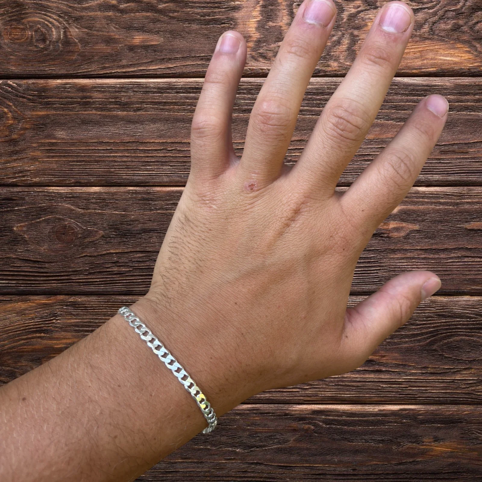 925 Sterling Silver 5mm Curb Bracelet - Image 8