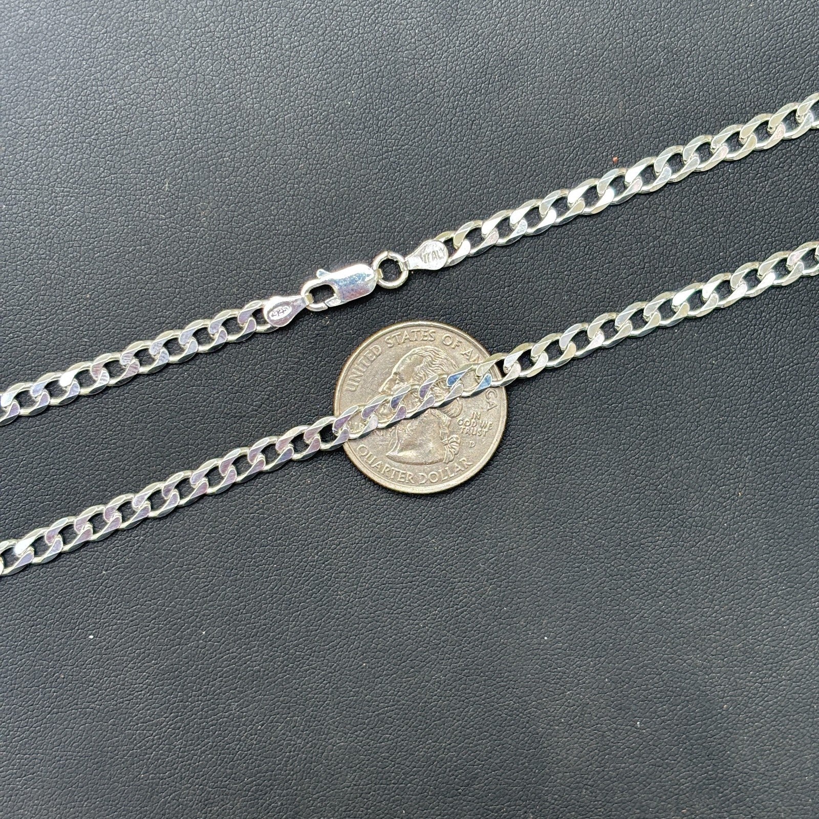 925 Sterling Silver 5mm Curb Chain Necklace - Image 11