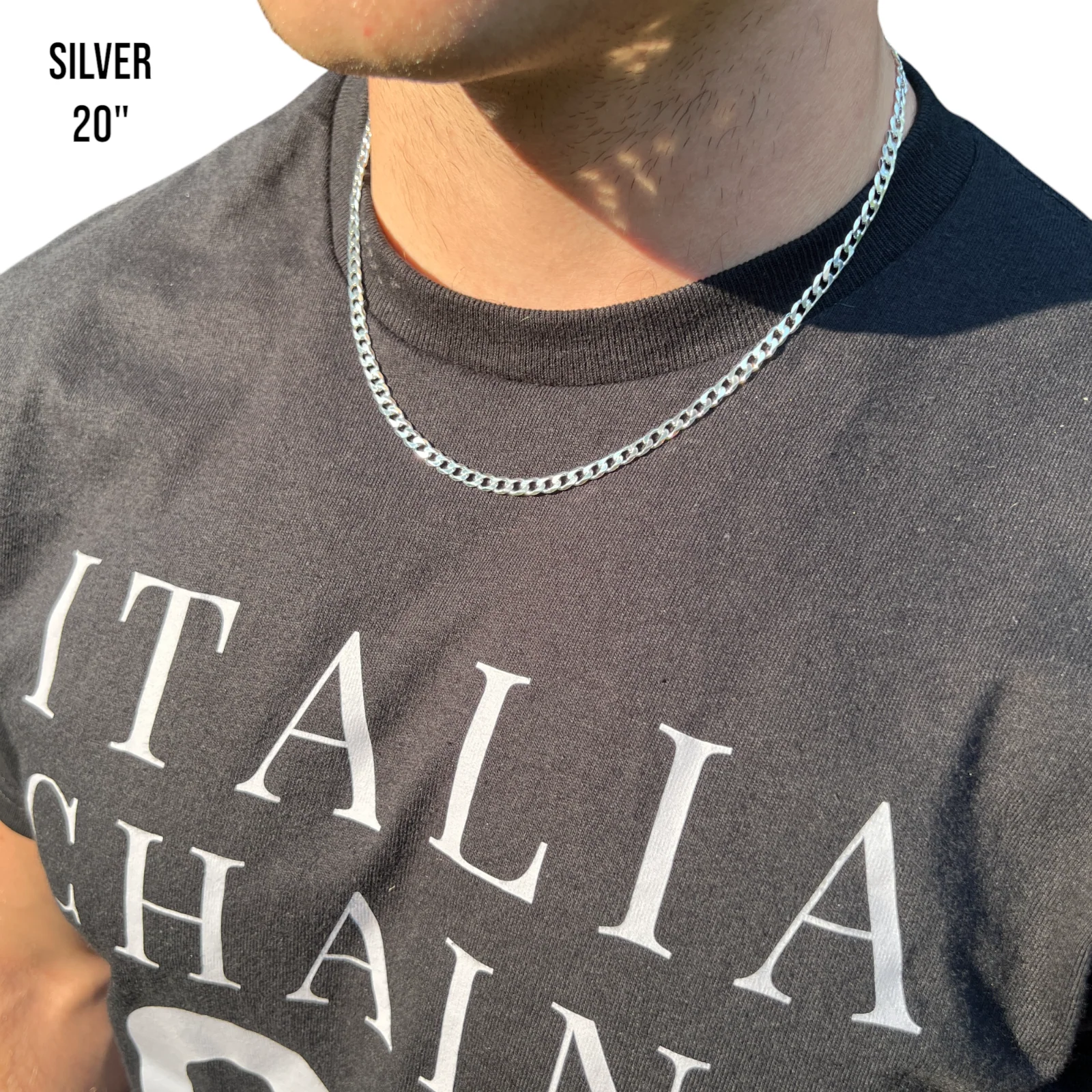 925 Sterling Silver 5mm Curb Chain Necklace - Image 13
