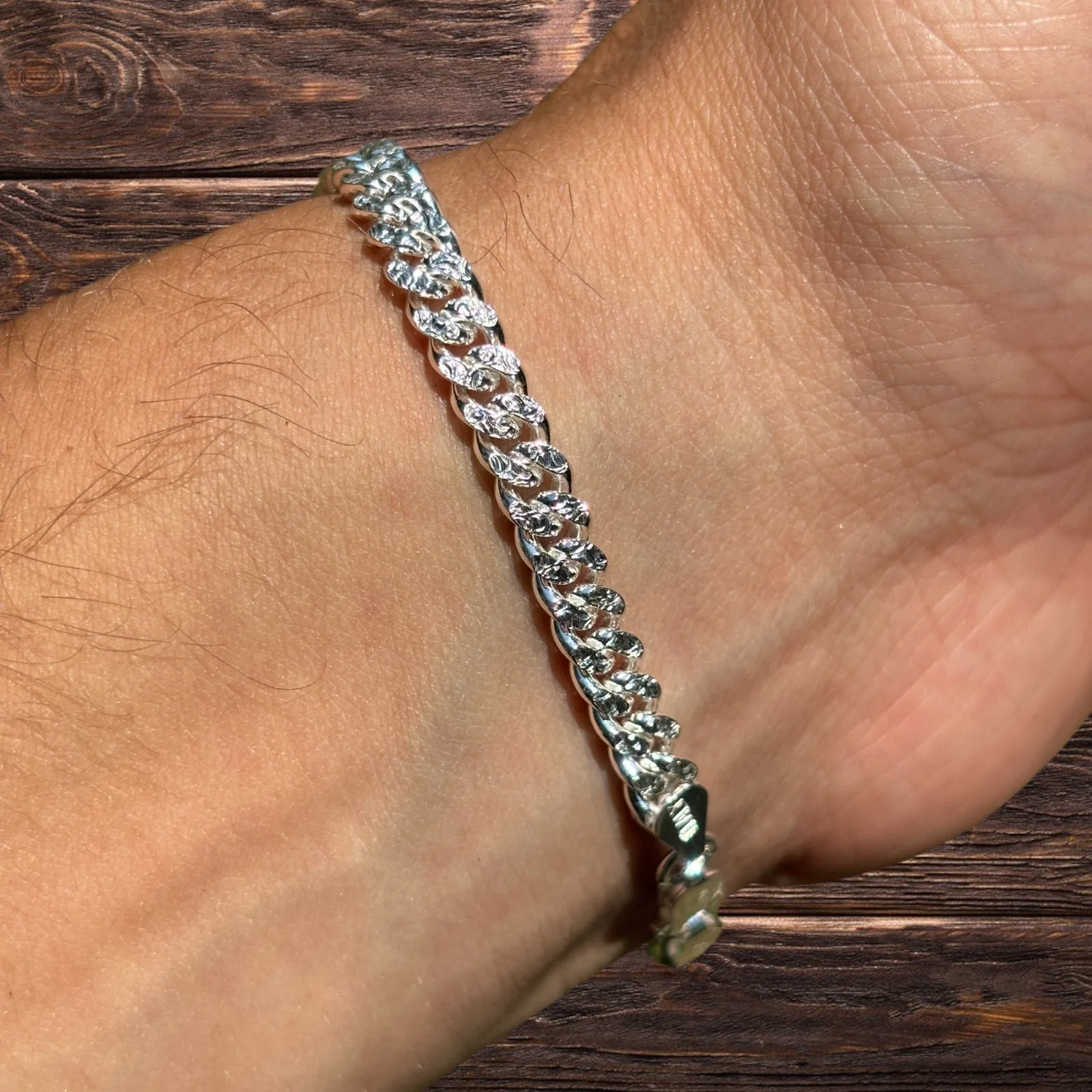 925 Sterling Silver 5mm Diamond Cut Miami Cuban Bracelet - Image 10