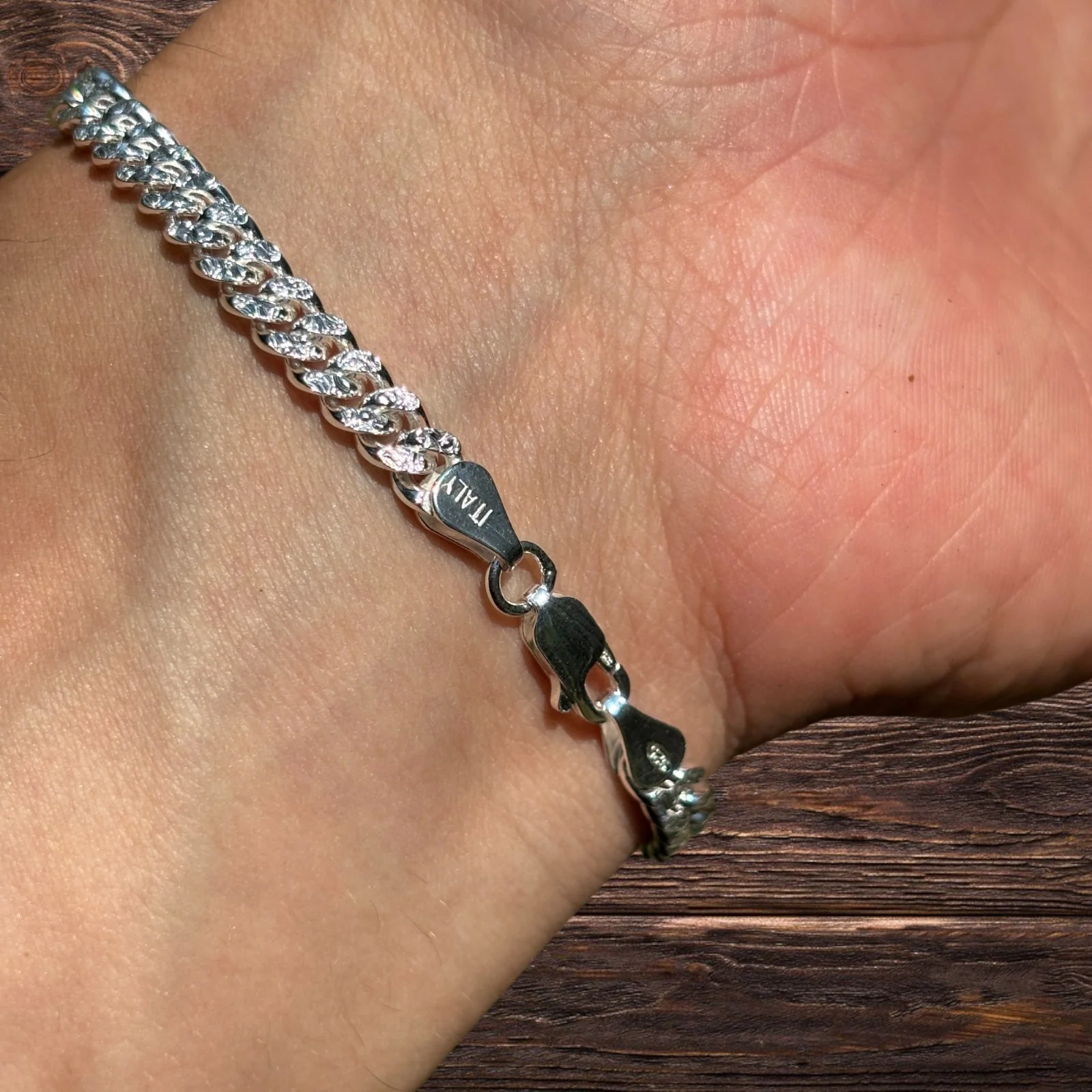925 Sterling Silver 5mm Diamond Cut Miami Cuban Bracelet - Image 11