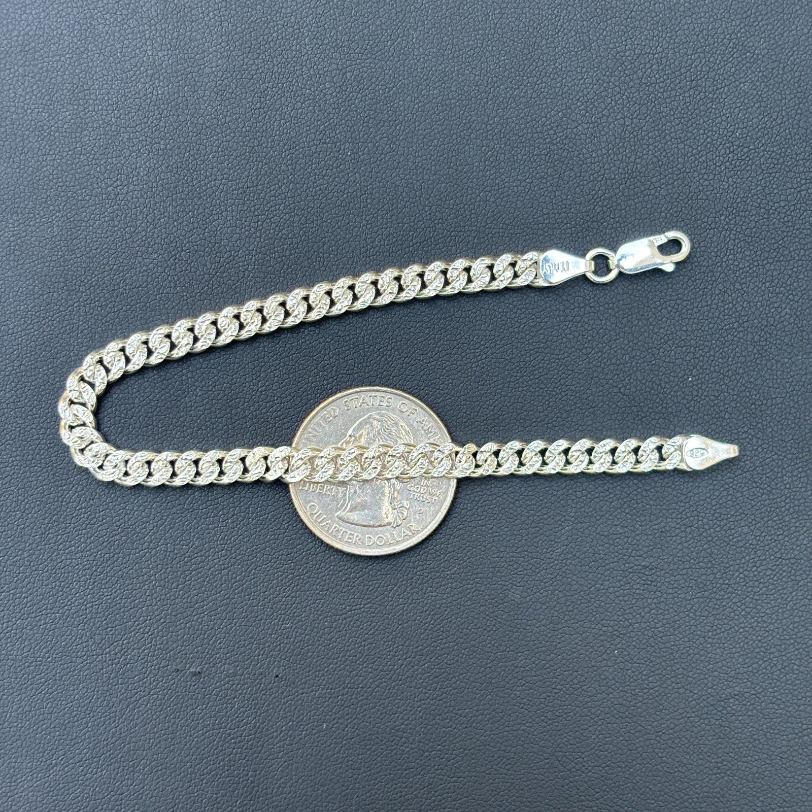 925 Sterling Silver 5mm Diamond Cut Miami Cuban Bracelet - Image 16