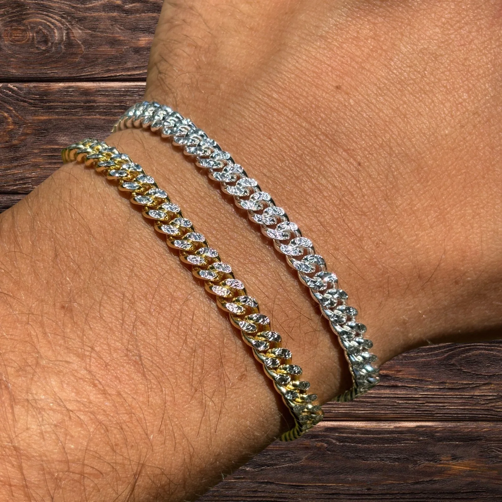 925 Sterling Silver 5mm Diamond Cut Miami Cuban Bracelet - Image 3