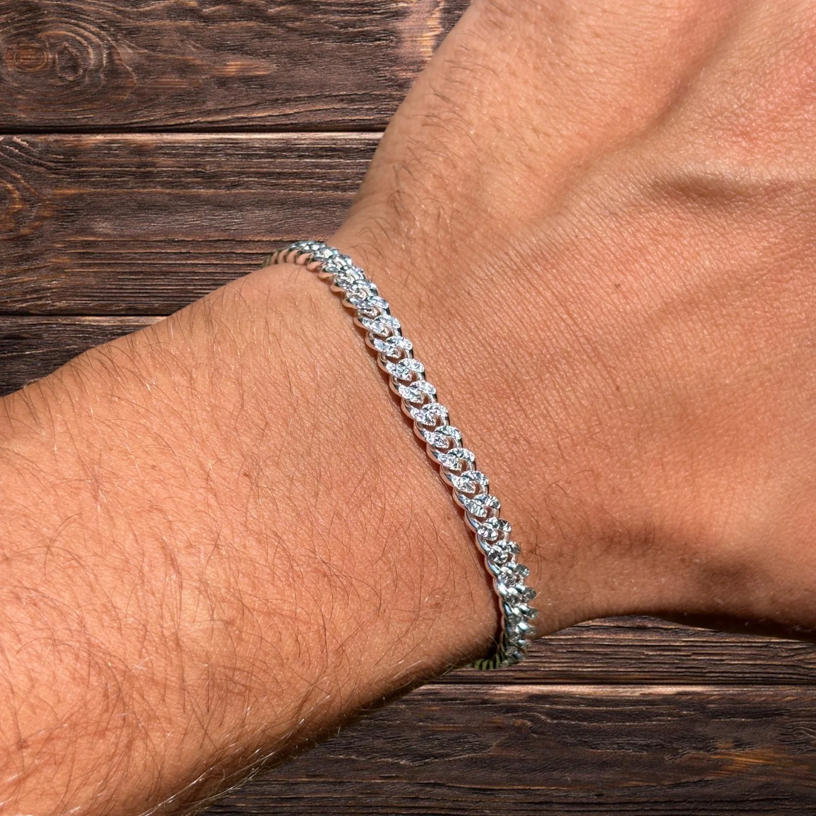 925 Sterling Silver 5mm Diamond Cut Miami Cuban Bracelet - Image 6