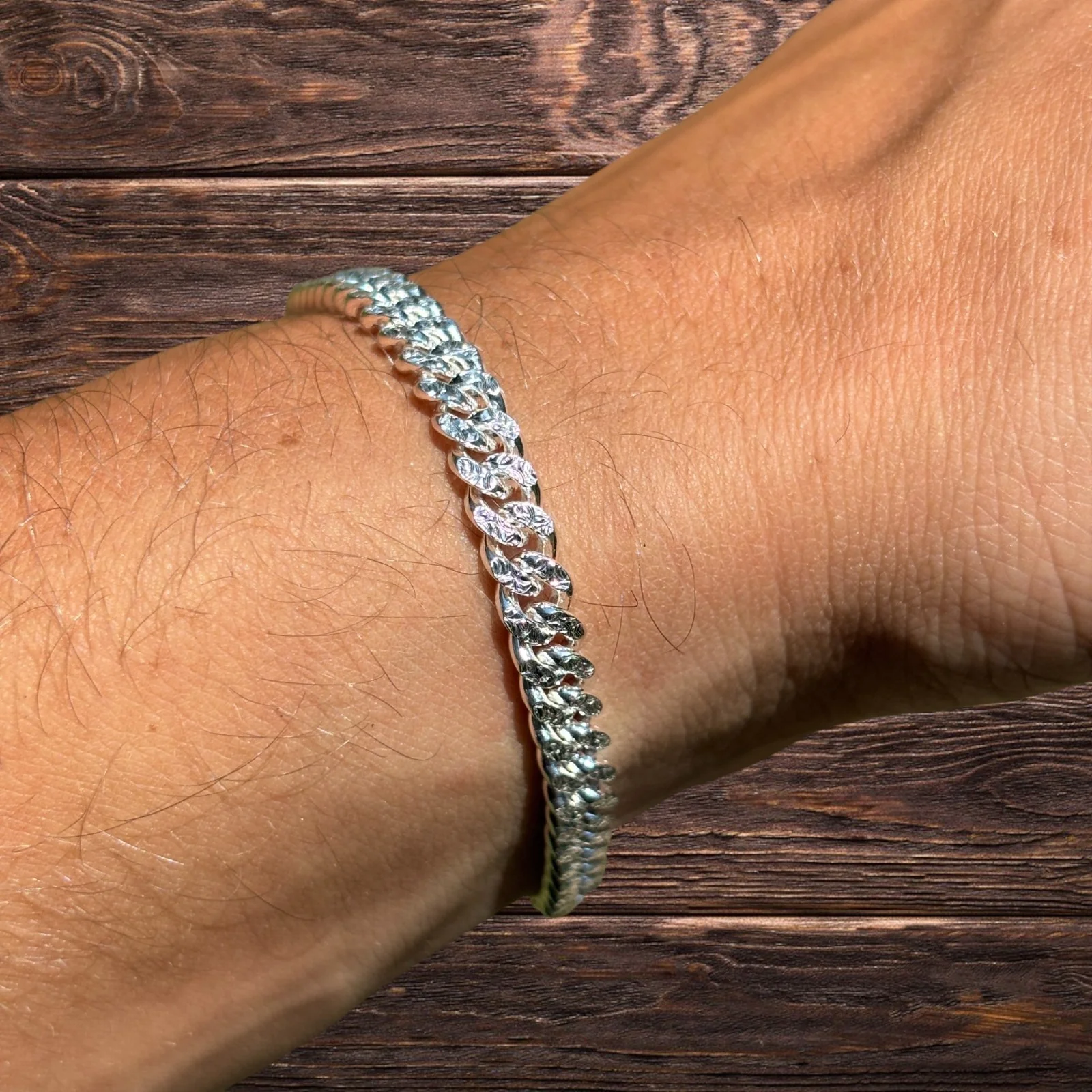 925 Sterling Silver 5mm Diamond Cut Miami Cuban Bracelet - Image 9