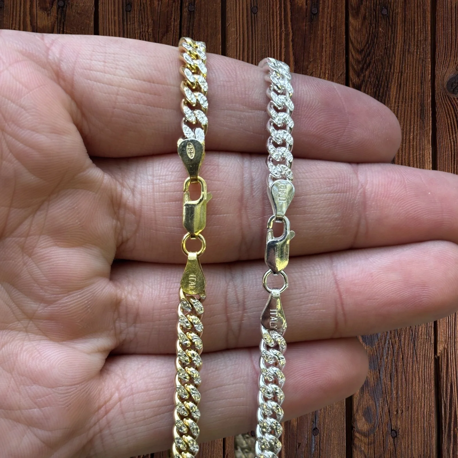 925 Sterling Silver 5mm Diamond Cut Miami Cuban Chain Necklace - Image 7