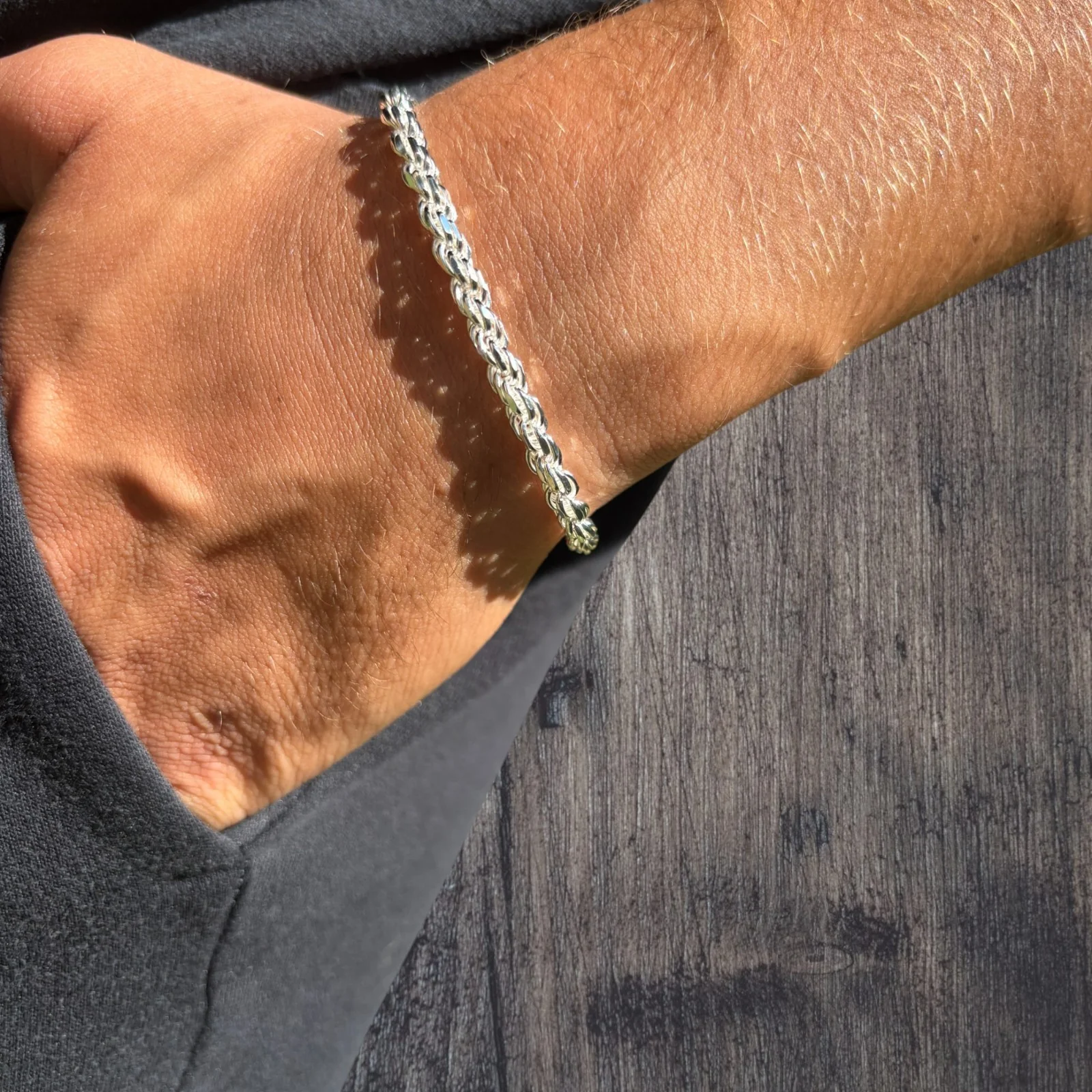 925 Sterling Silver 5mm Diamond Cut Rope Bracelet - Image 14