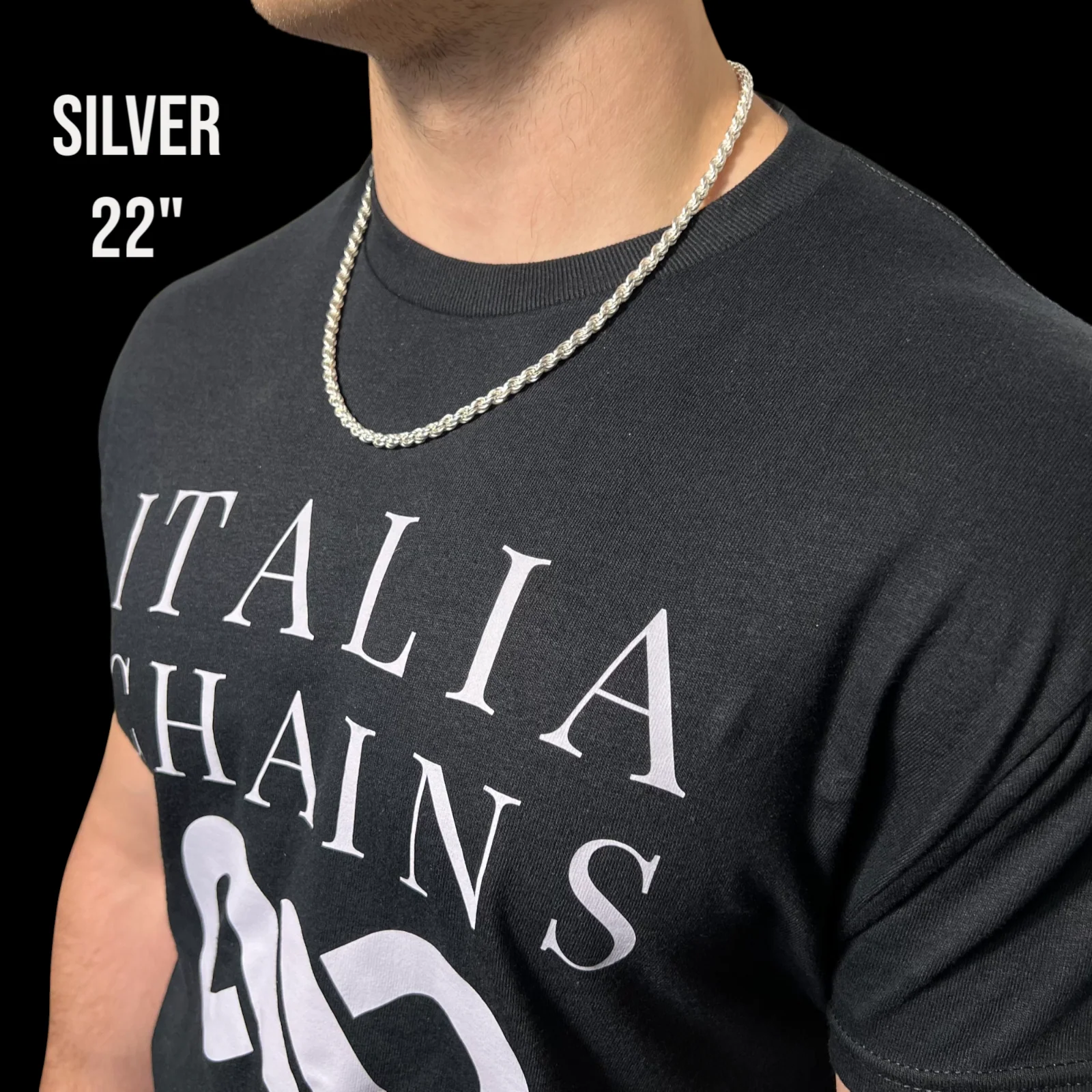 925 Sterling Silver 5mm Diamond Cut Rope Chain Necklace - Image 15