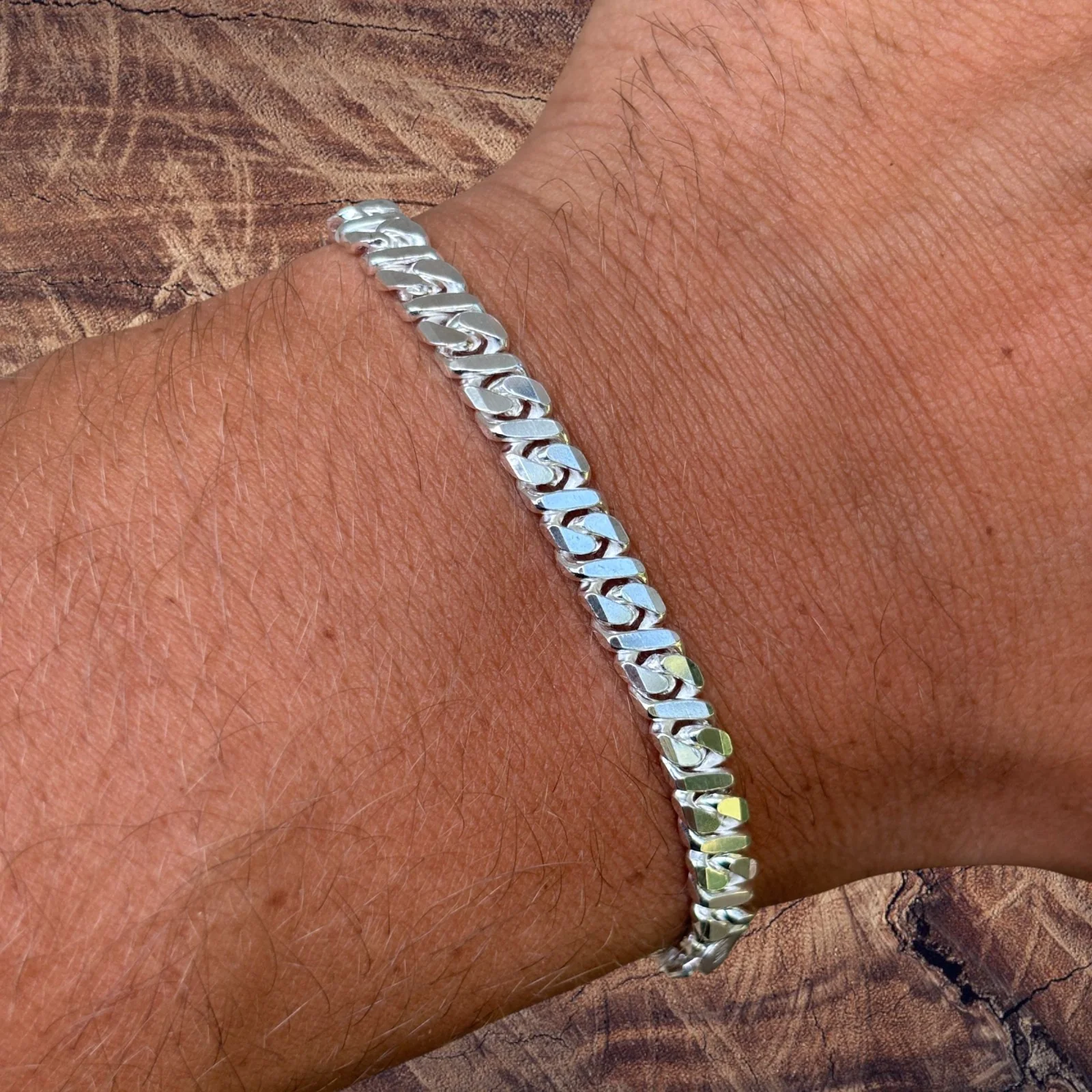 925 Sterling Silver 5mm Dollar Link Bracelet - Image 10