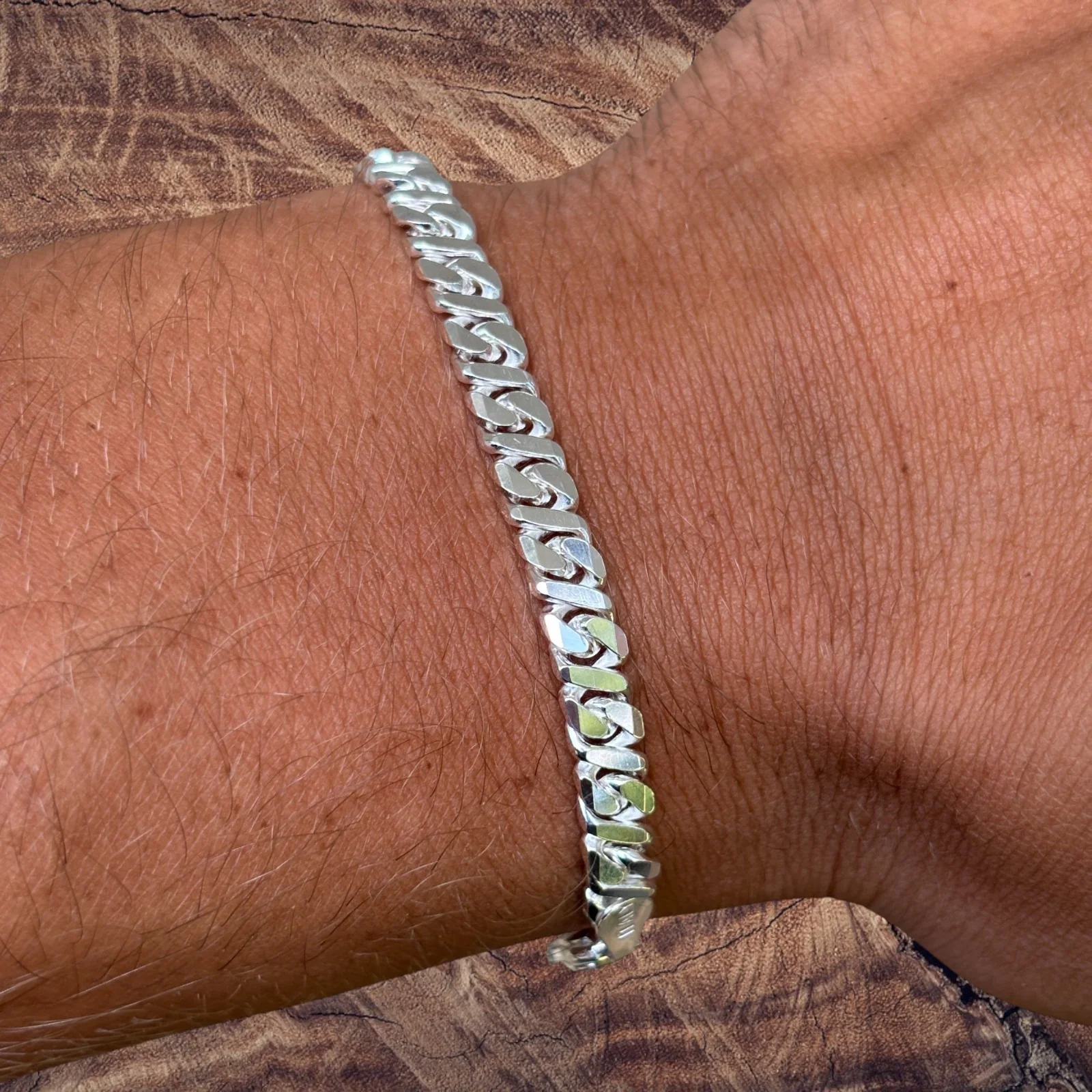 925 Sterling Silver 5mm Dollar Link Bracelet - Image 11