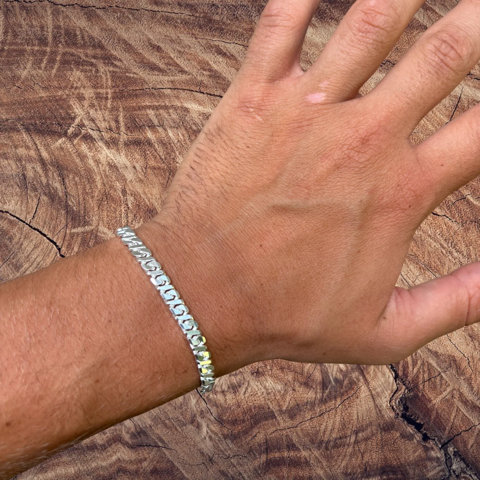925 Sterling Silver 5mm Dollar Link Bracelet - Image 12