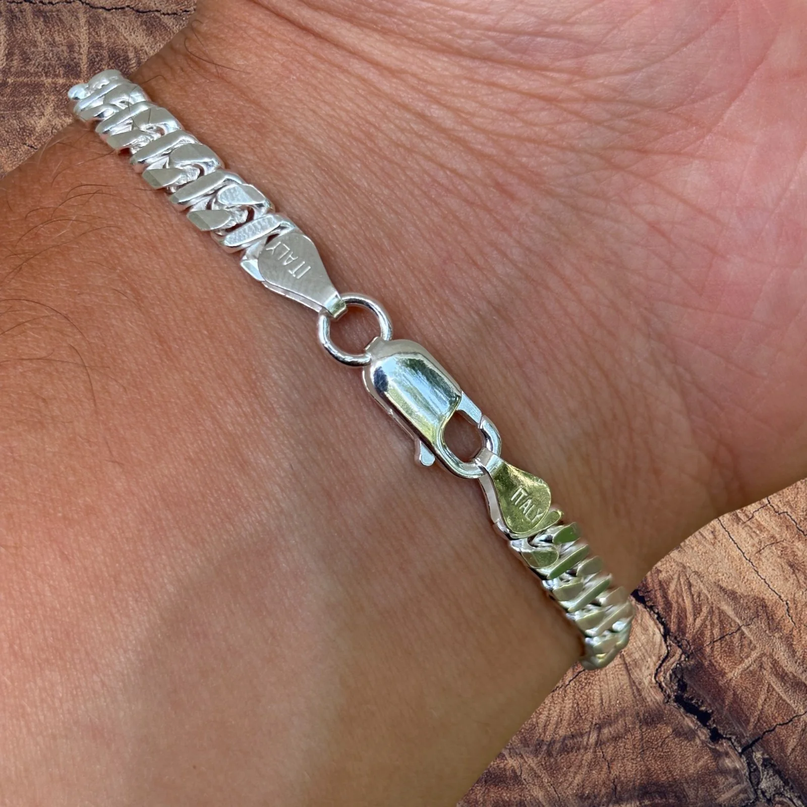 925 Sterling Silver 5mm Dollar Link Bracelet - Image 13