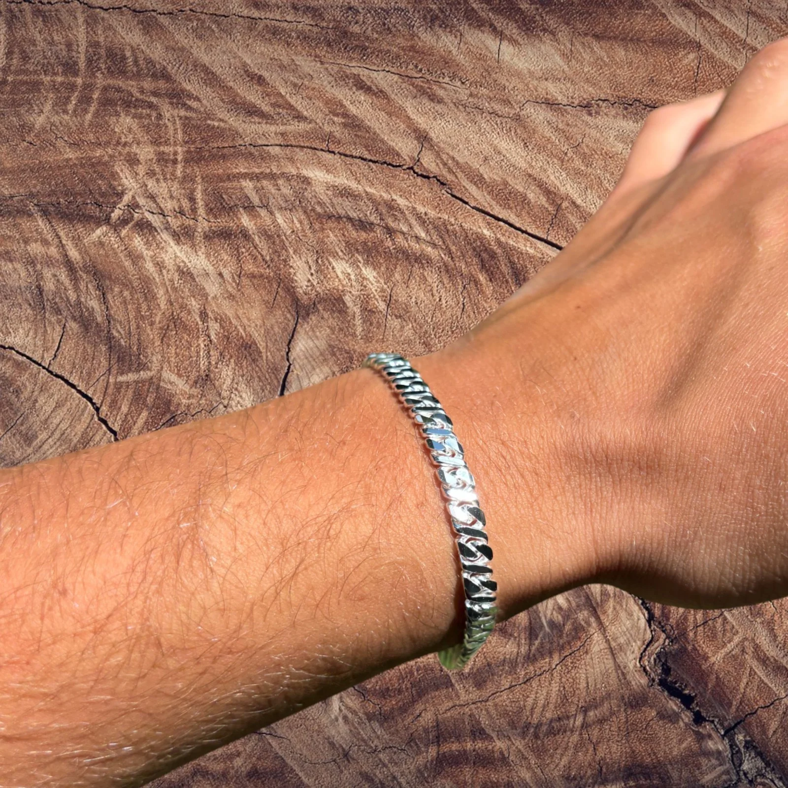 925 Sterling Silver 5mm Dollar Link Bracelet - Image 6