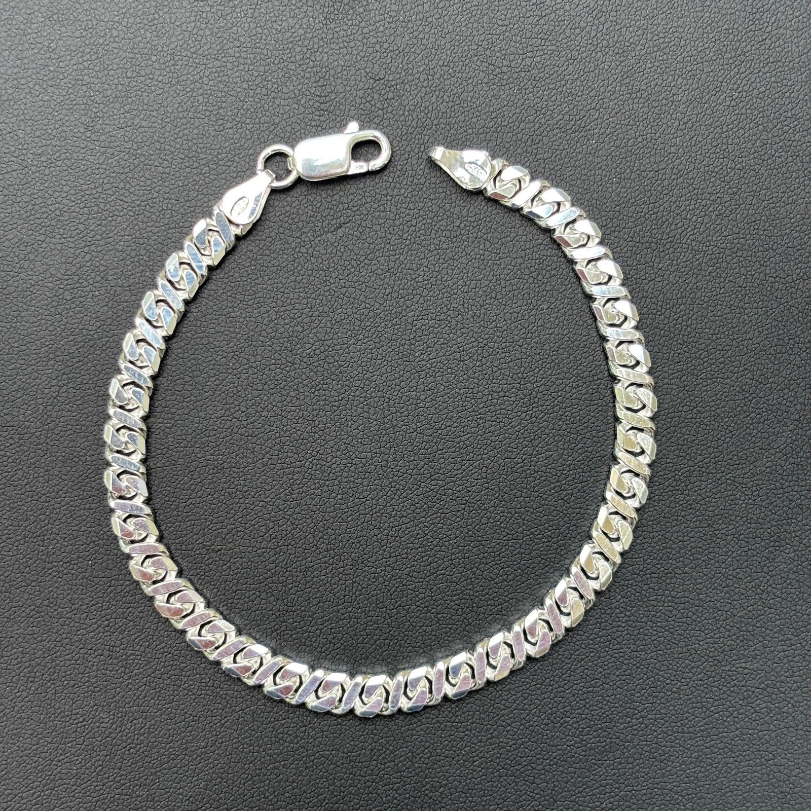 925 Sterling Silver 5mm Dollar Link Bracelet - Image 7
