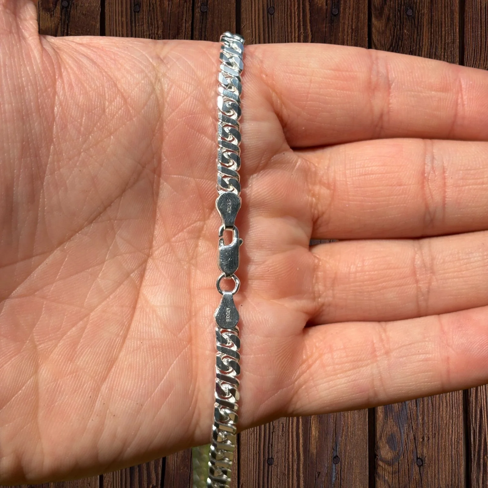 925 Sterling Silver 5mm Dollar Chain Necklace - Image 4