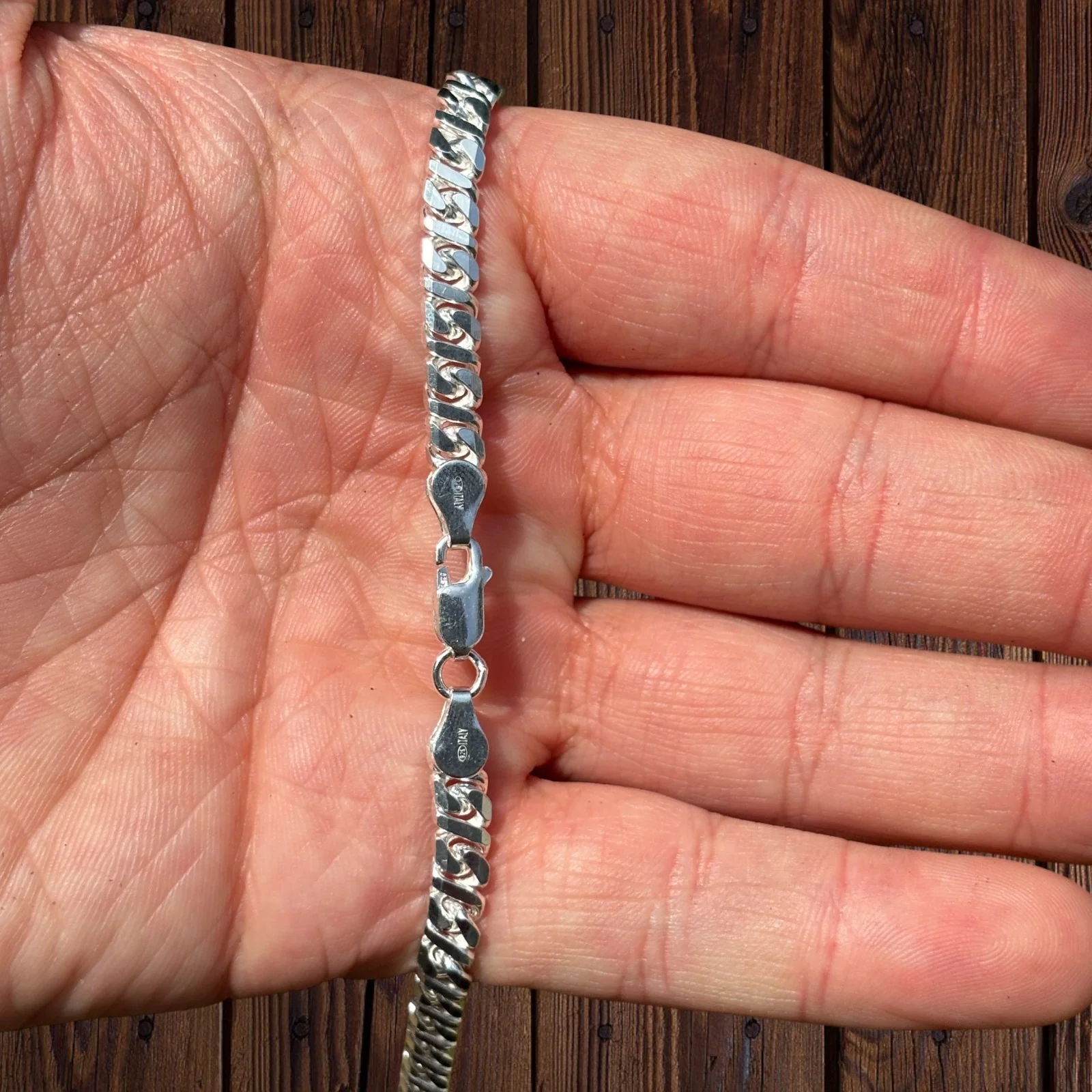 925 Sterling Silver 5mm Dollar Chain Necklace - Image 6