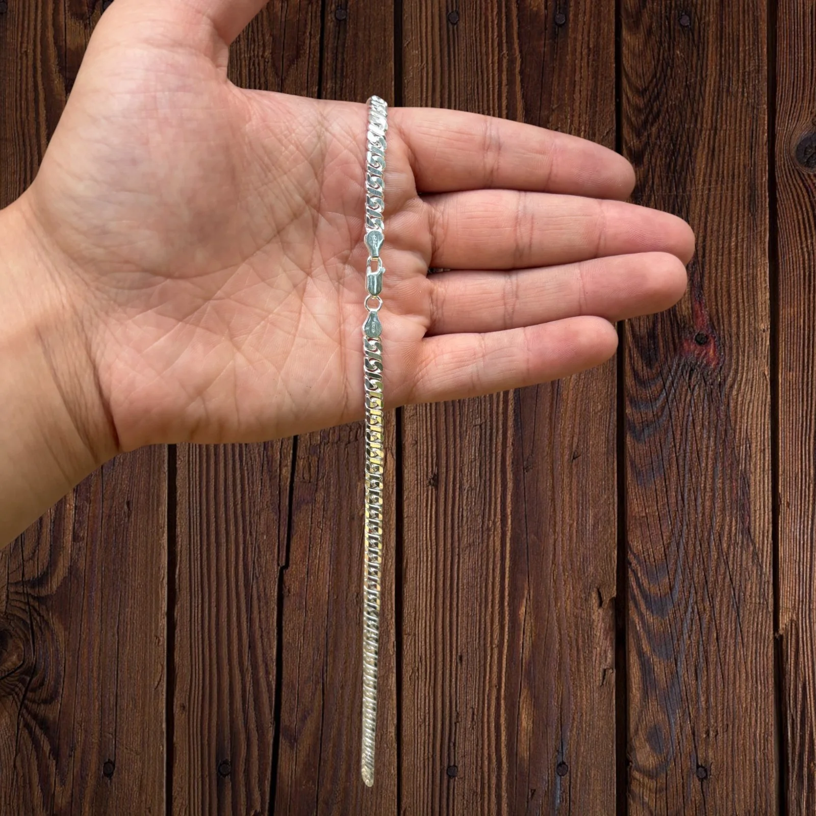 925 Sterling Silver 5mm Dollar Chain Necklace - Image 7