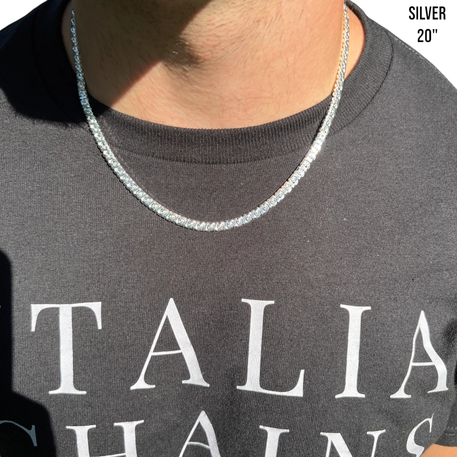 925 Sterling Silver 5mm Dollar Chain Necklace - Image 8