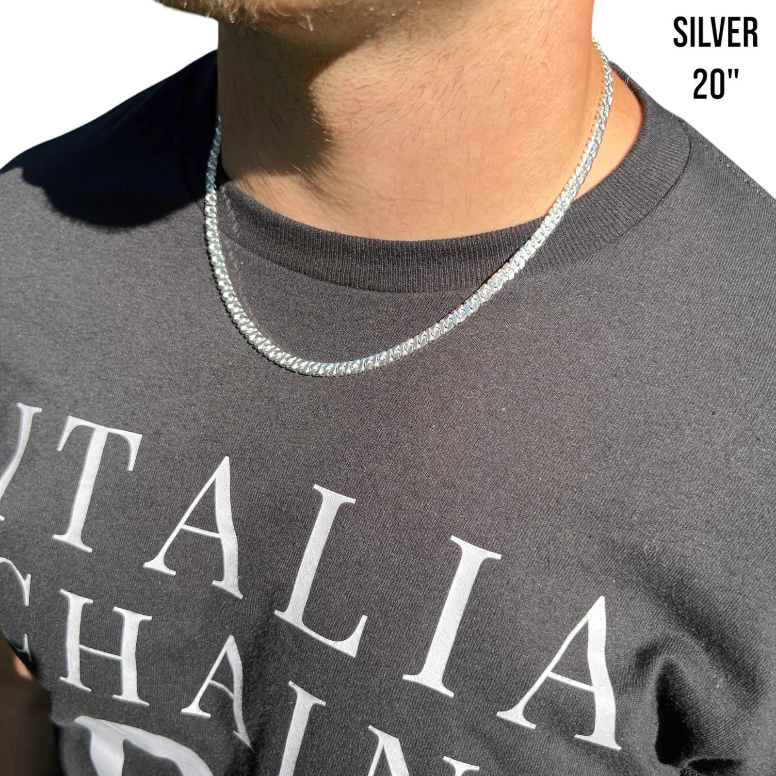 925 Sterling Silver 5mm Dollar Chain Necklace - Image 9