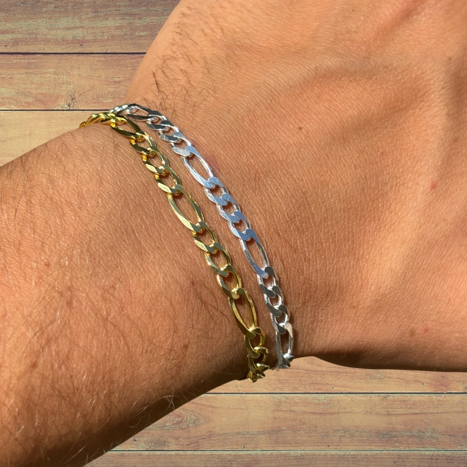 925 Sterling Silver 5mm Figaro Bracelet - Image 3