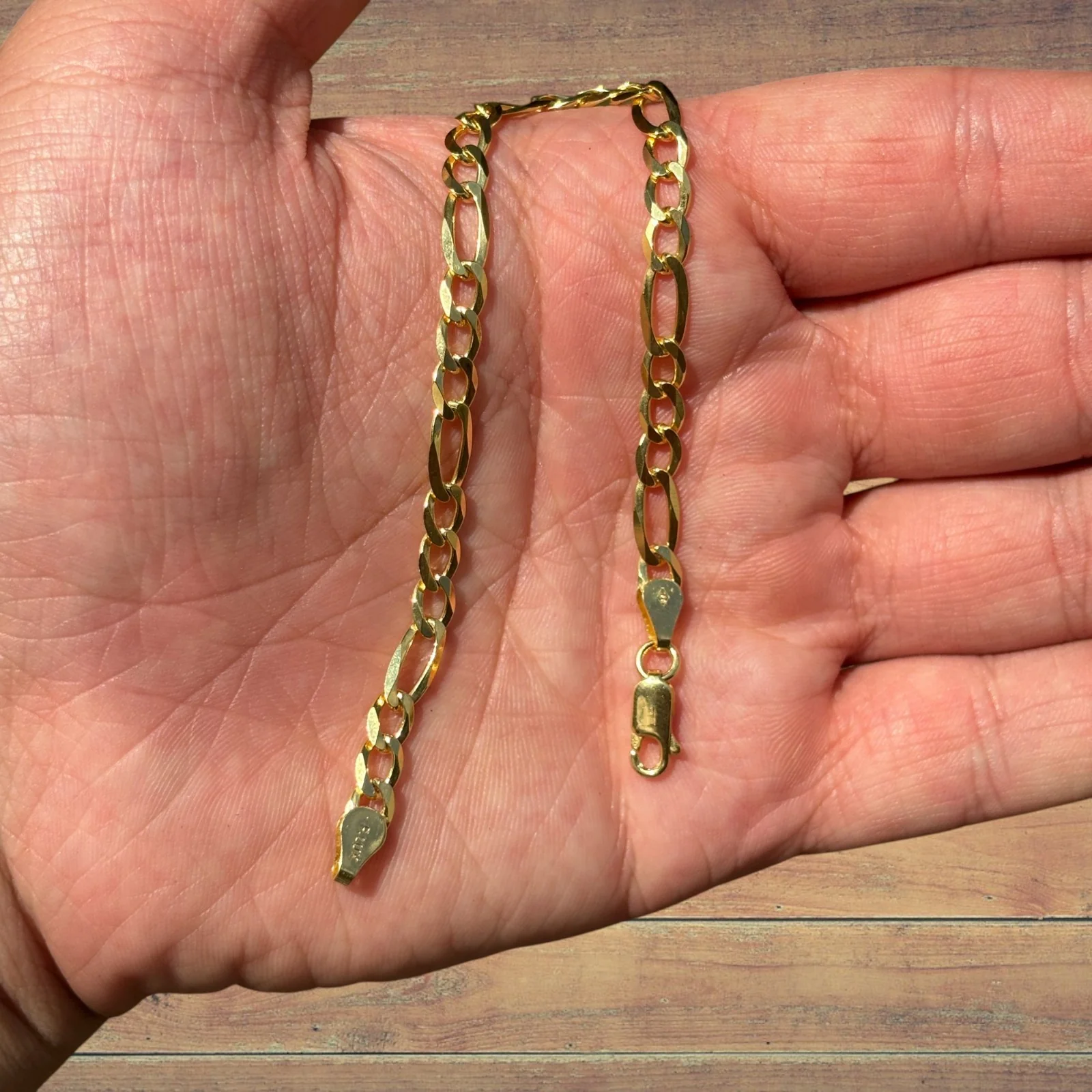 925 Sterling Silver 5mm Figaro Bracelet - Image 5