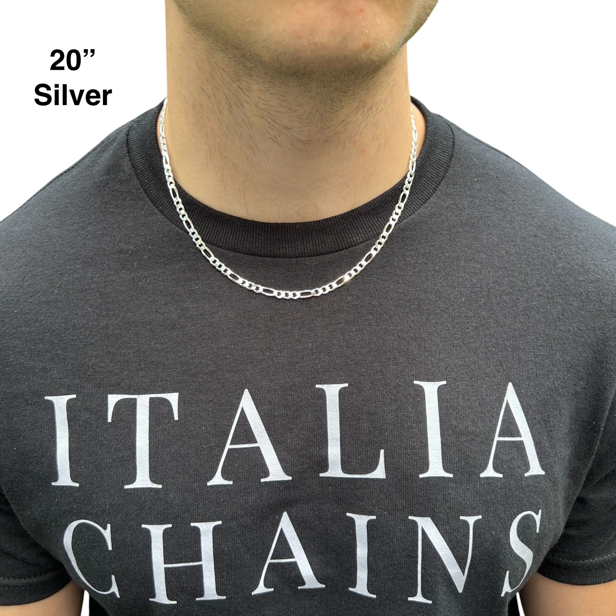 925 Sterling Silver 5mm Figaro Chain Necklace - Image 10