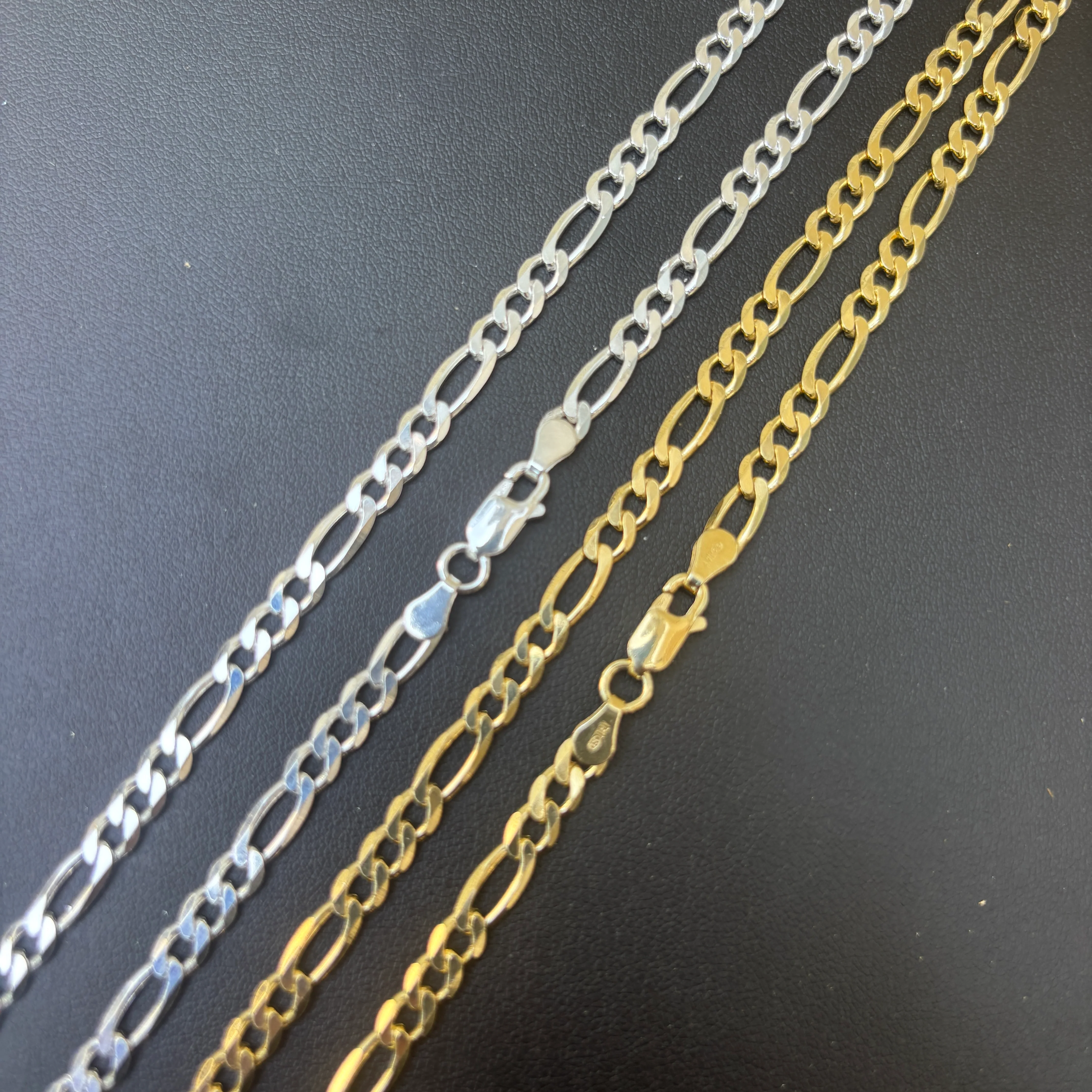 925 Sterling Silver 5mm Figaro Chain Necklace - Image 8