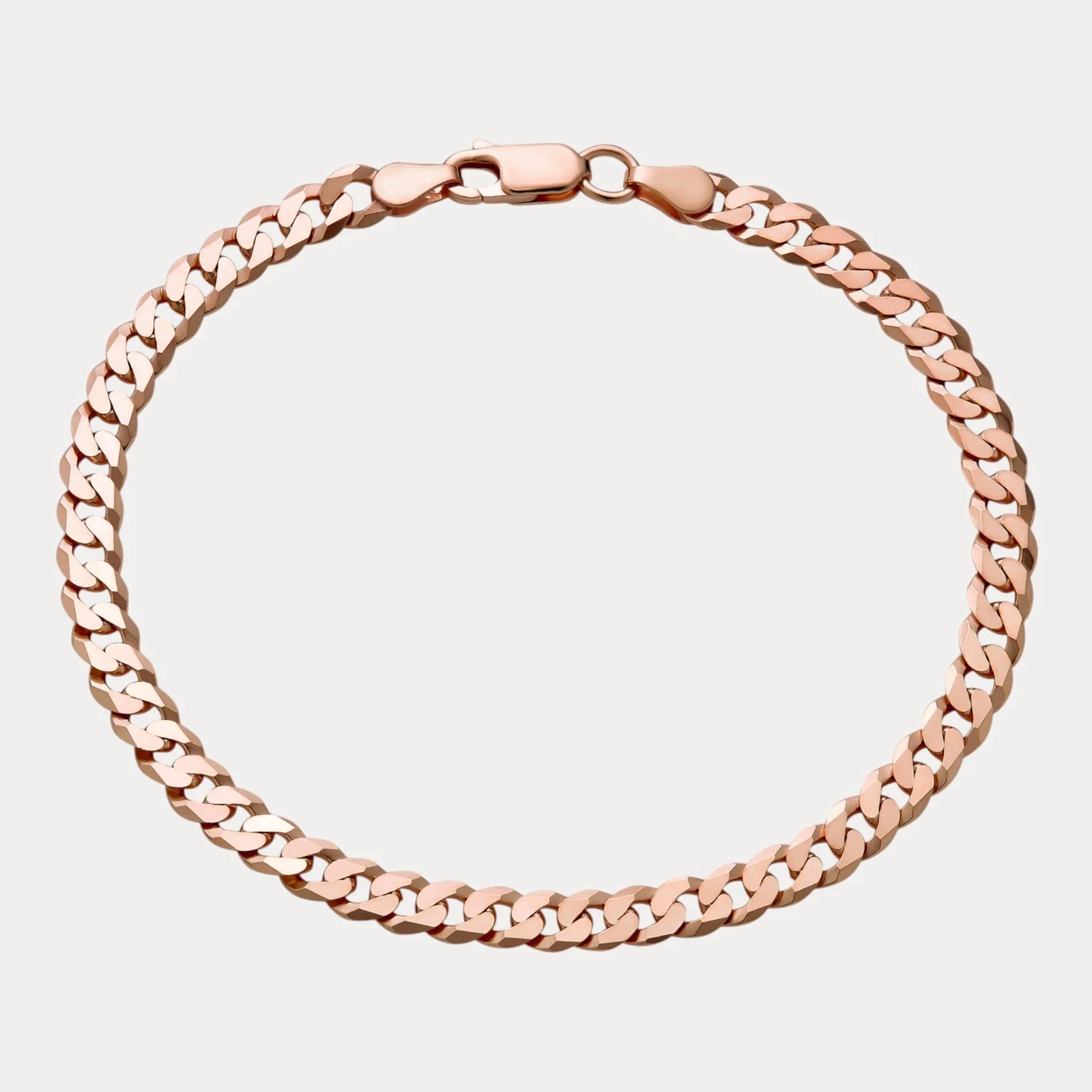 925 Sterling Silver 5mm Flat Curb Bracelet - Image 3
