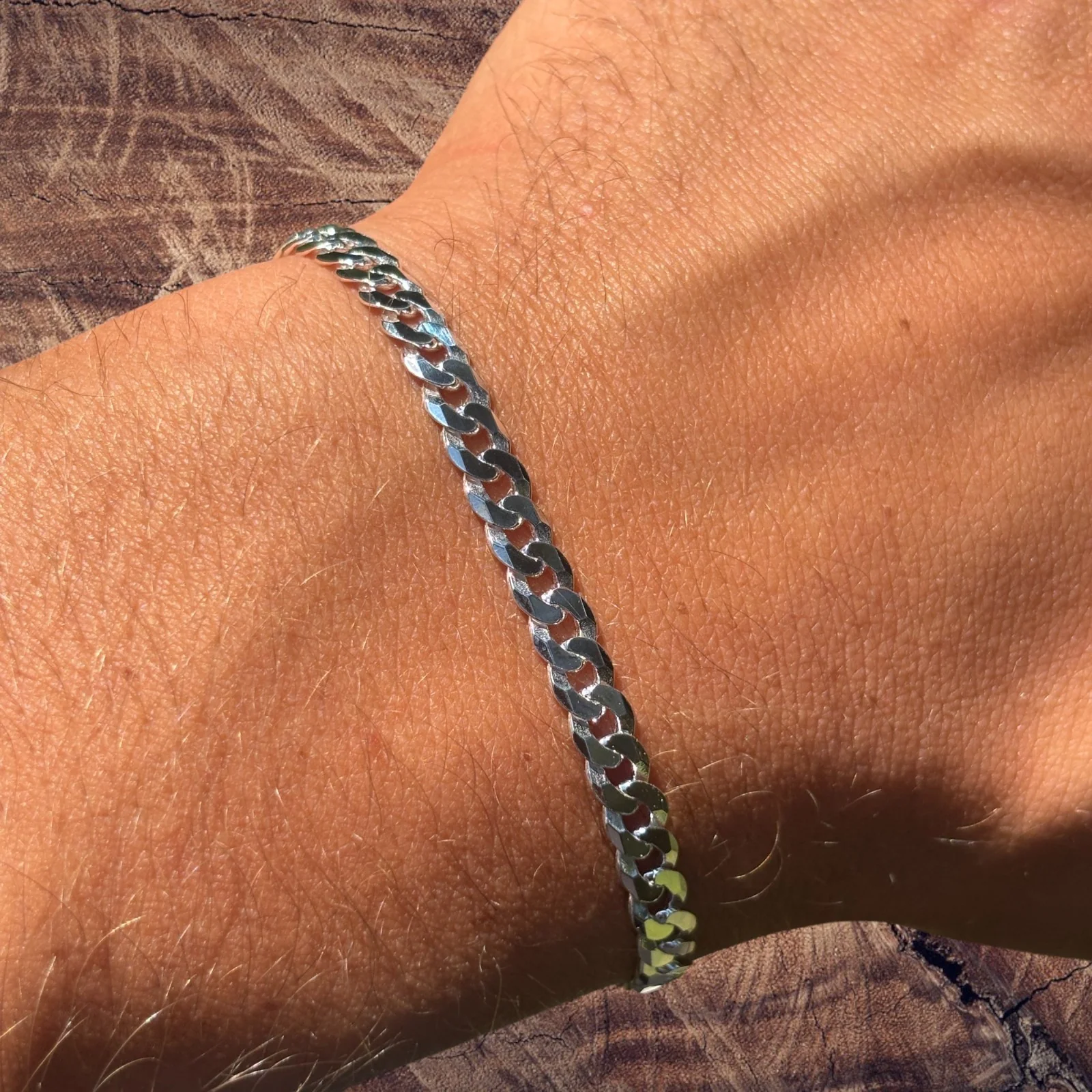 925 Sterling Silver 5mm Flat Curb Bracelet - Image 6