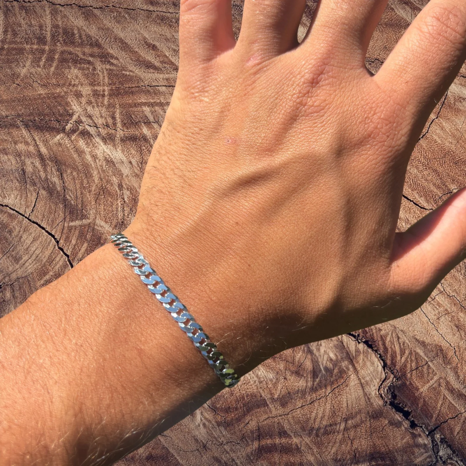 925 Sterling Silver 5mm Flat Curb Bracelet - Image 8