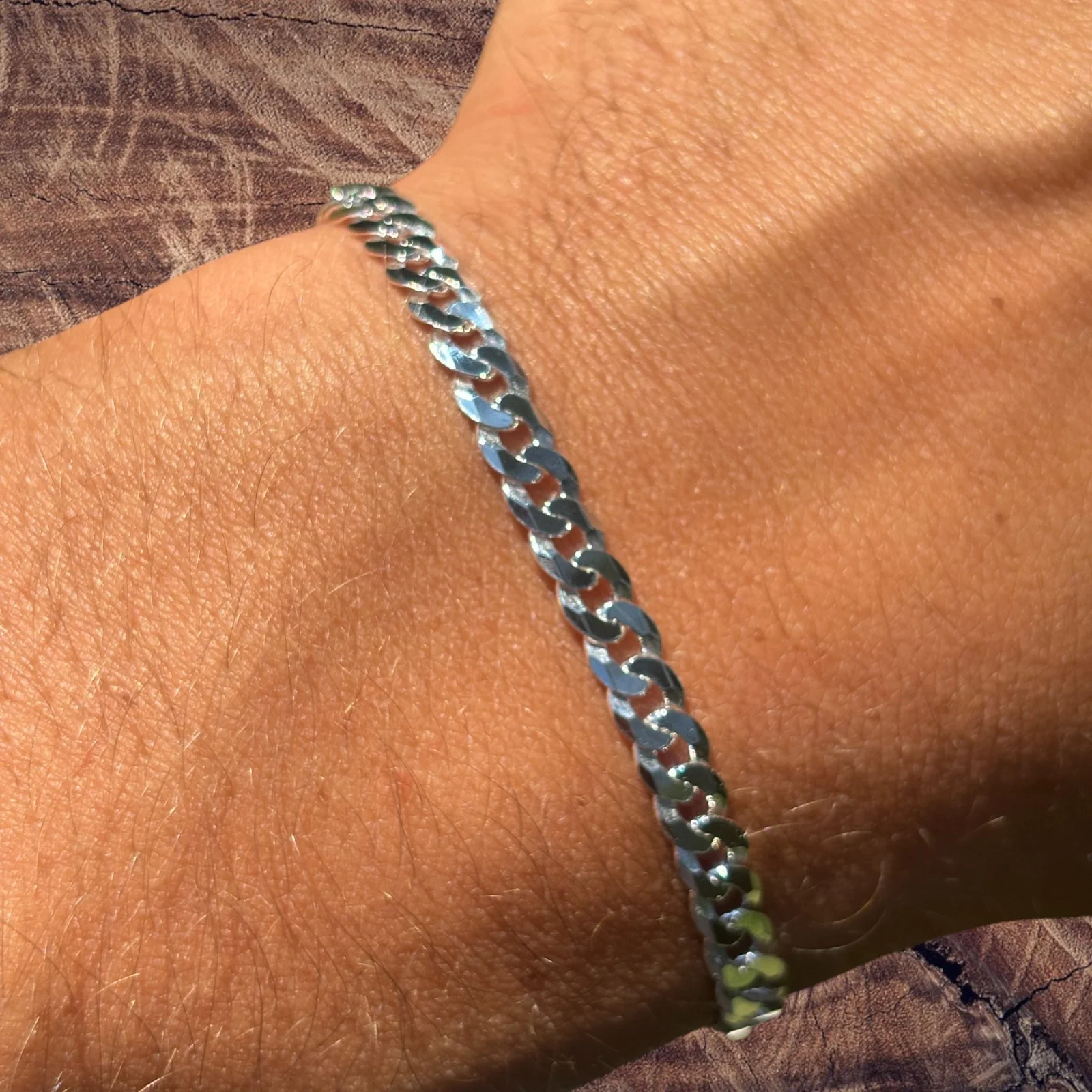 925 Sterling Silver 5mm Flat Curb Bracelet - Image 9