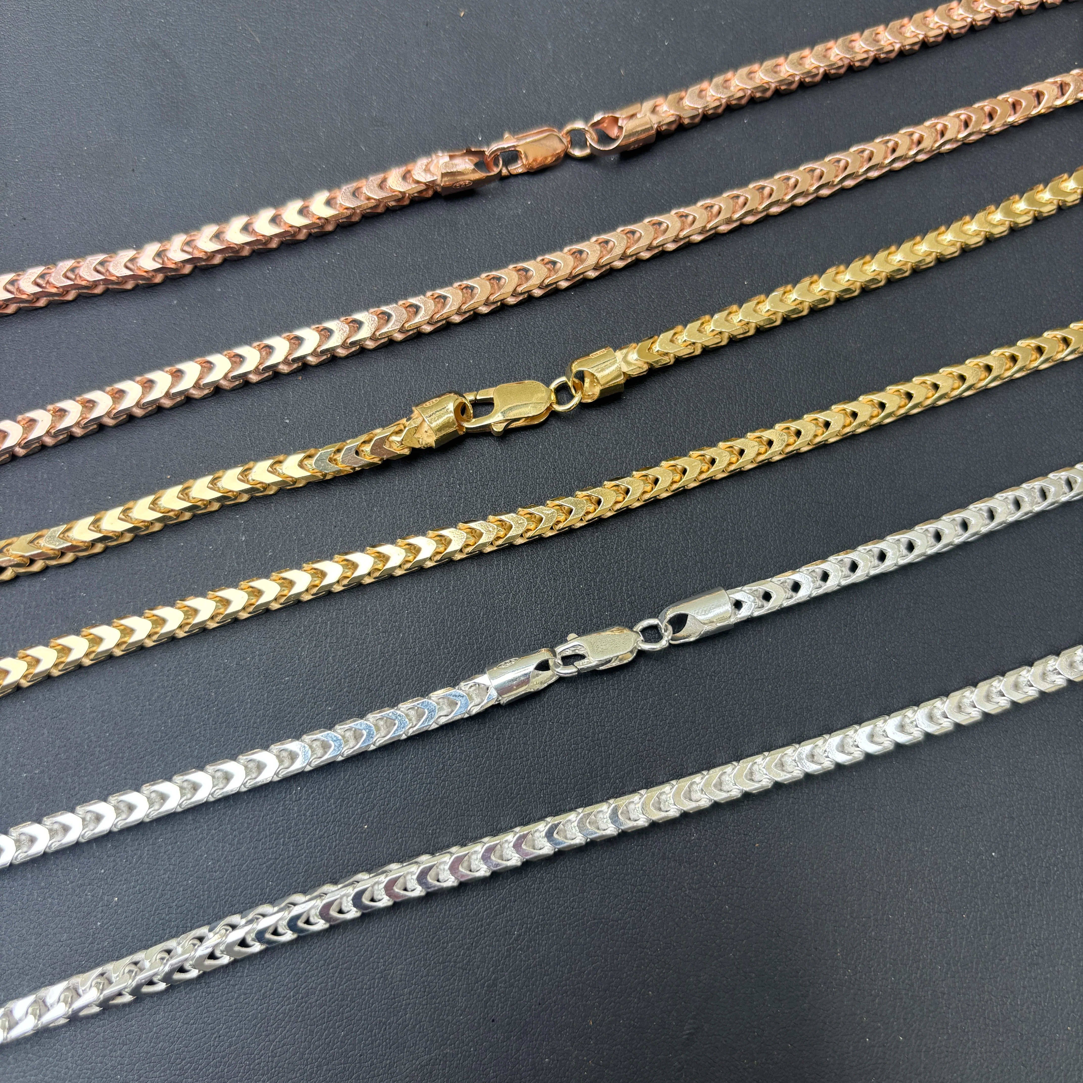 925 Sterling Silver 5mm Franco Chain Necklace - Image 11