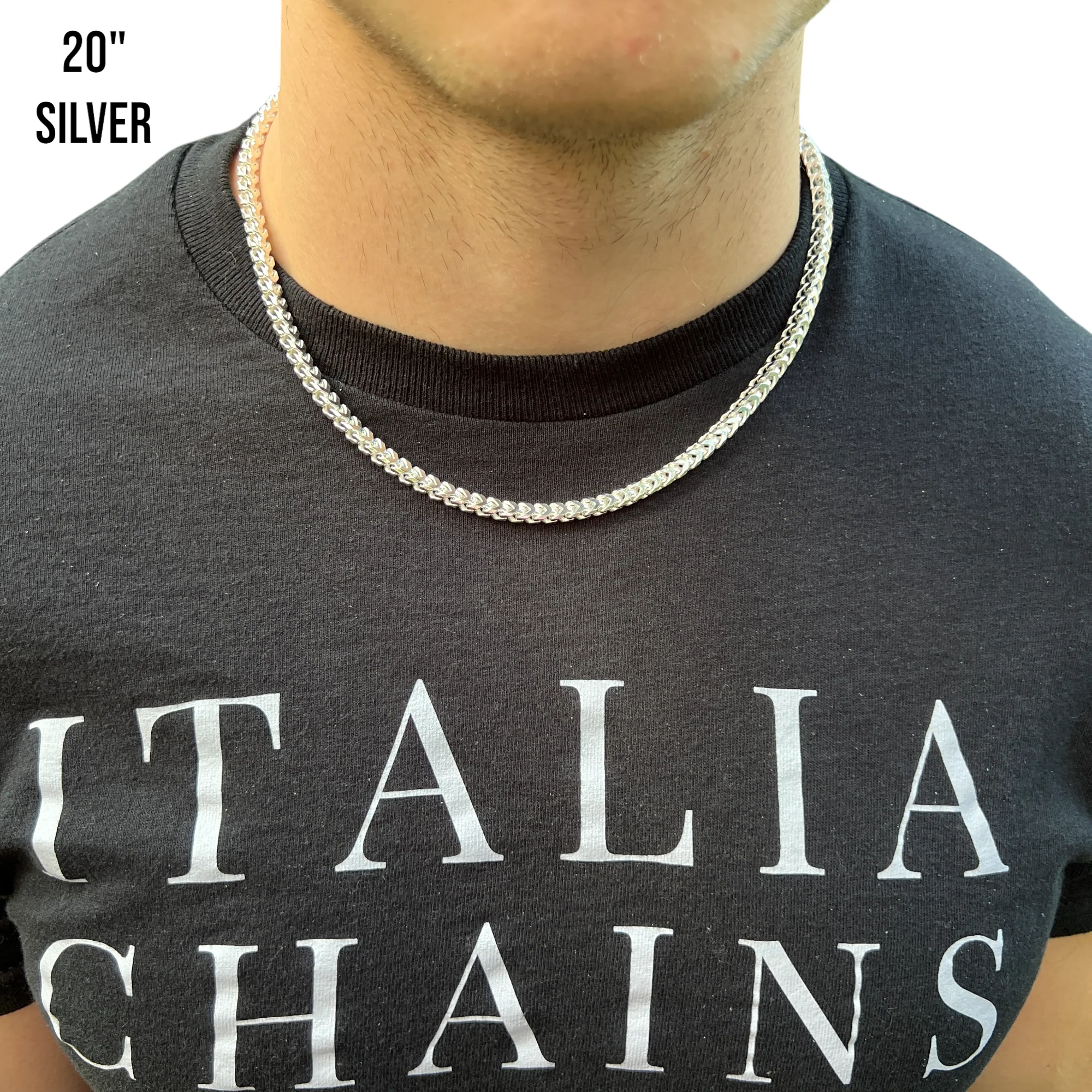 925 Sterling Silver 5mm Franco Chain Necklace - Image 13