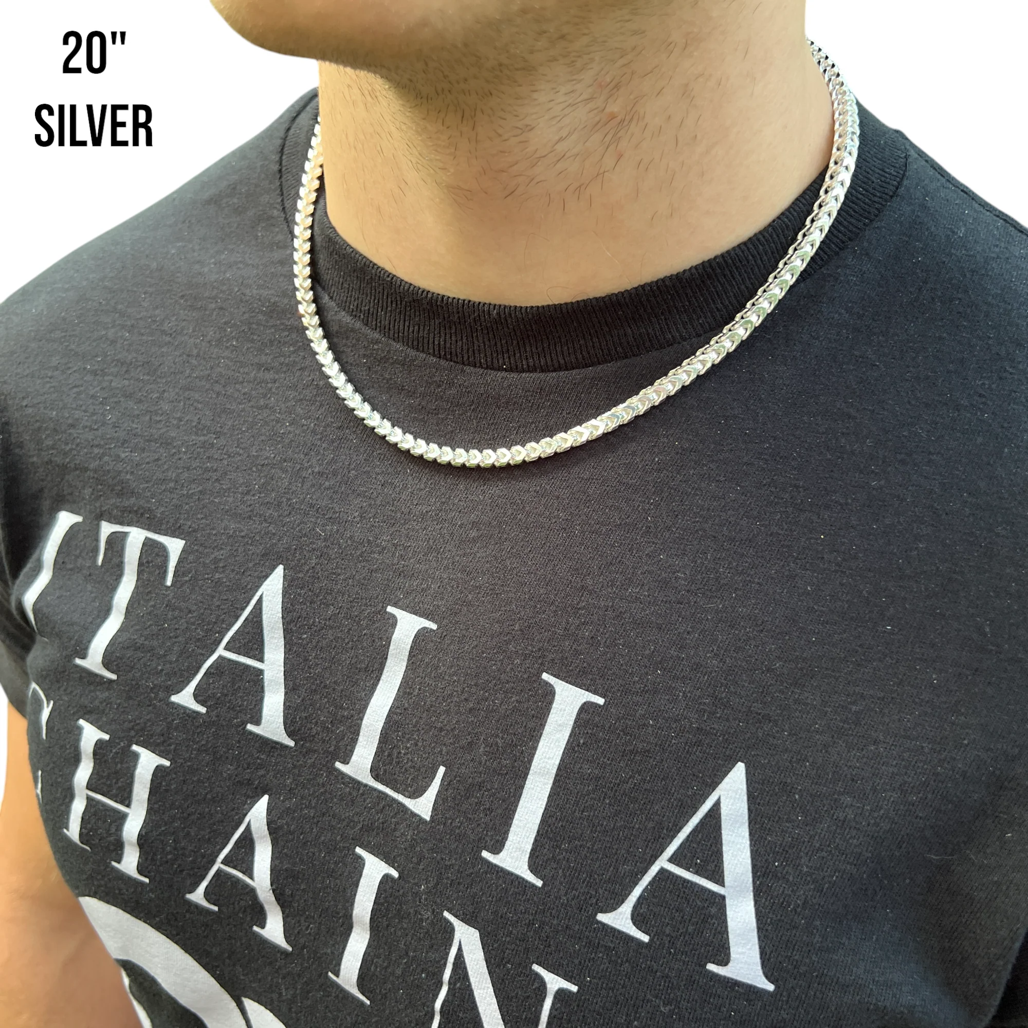 925 Sterling Silver 5mm Franco Chain Necklace - Image 14