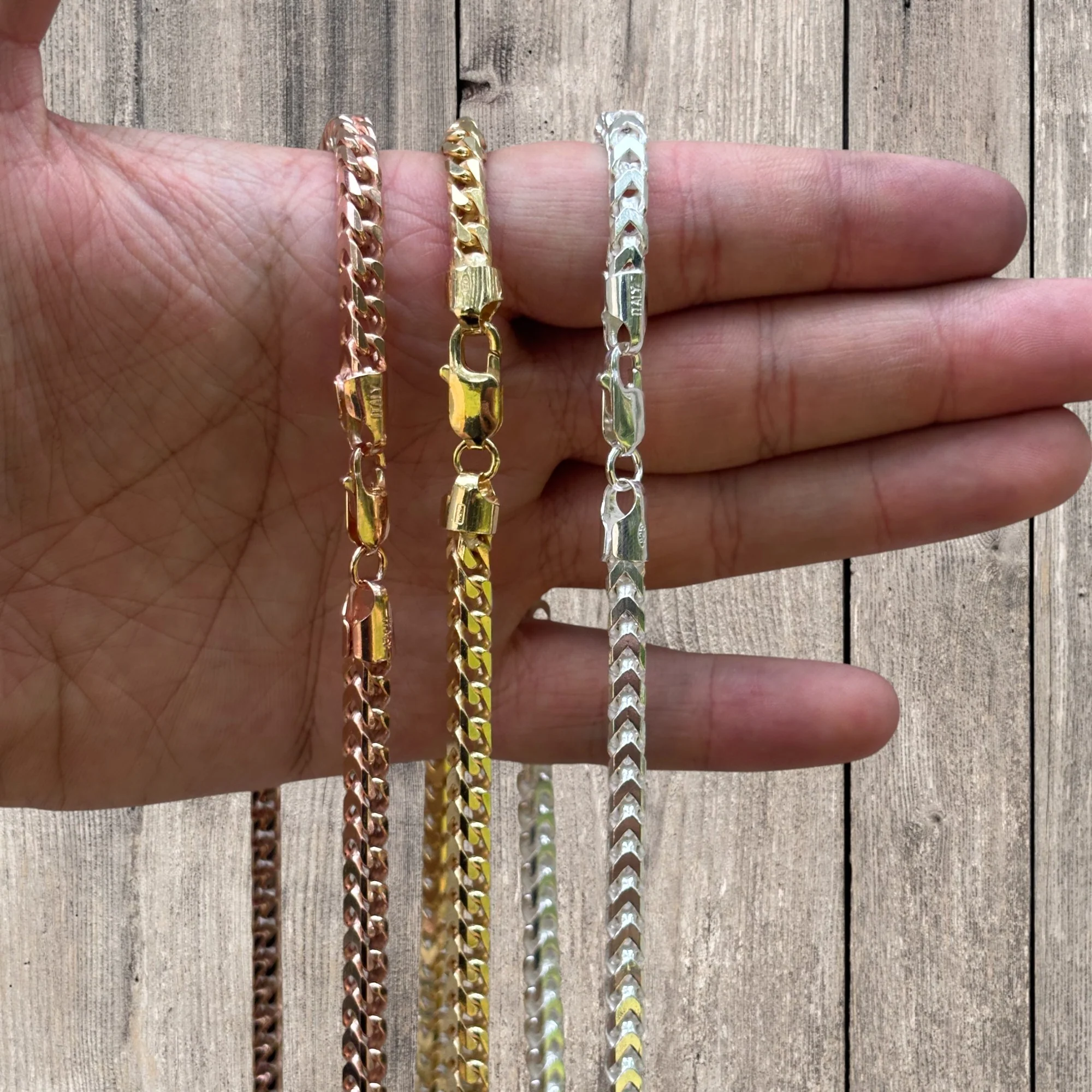 925 Sterling Silver 5mm Franco Chain Necklace - Image 4