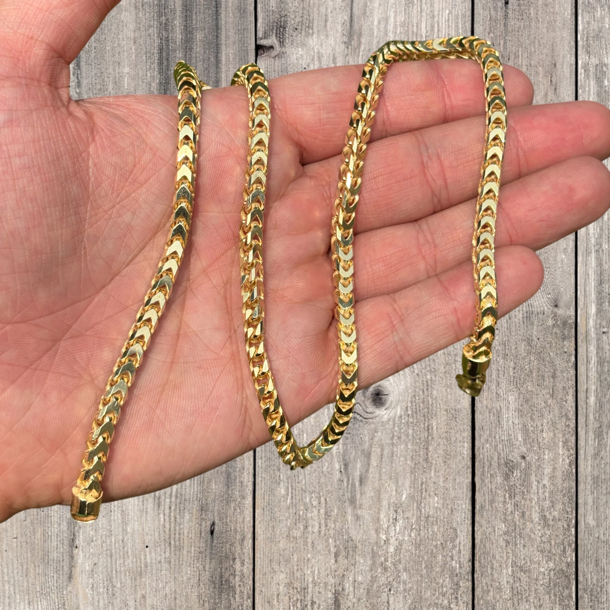 925 Sterling Silver 5mm Franco Chain Necklace - Image 6