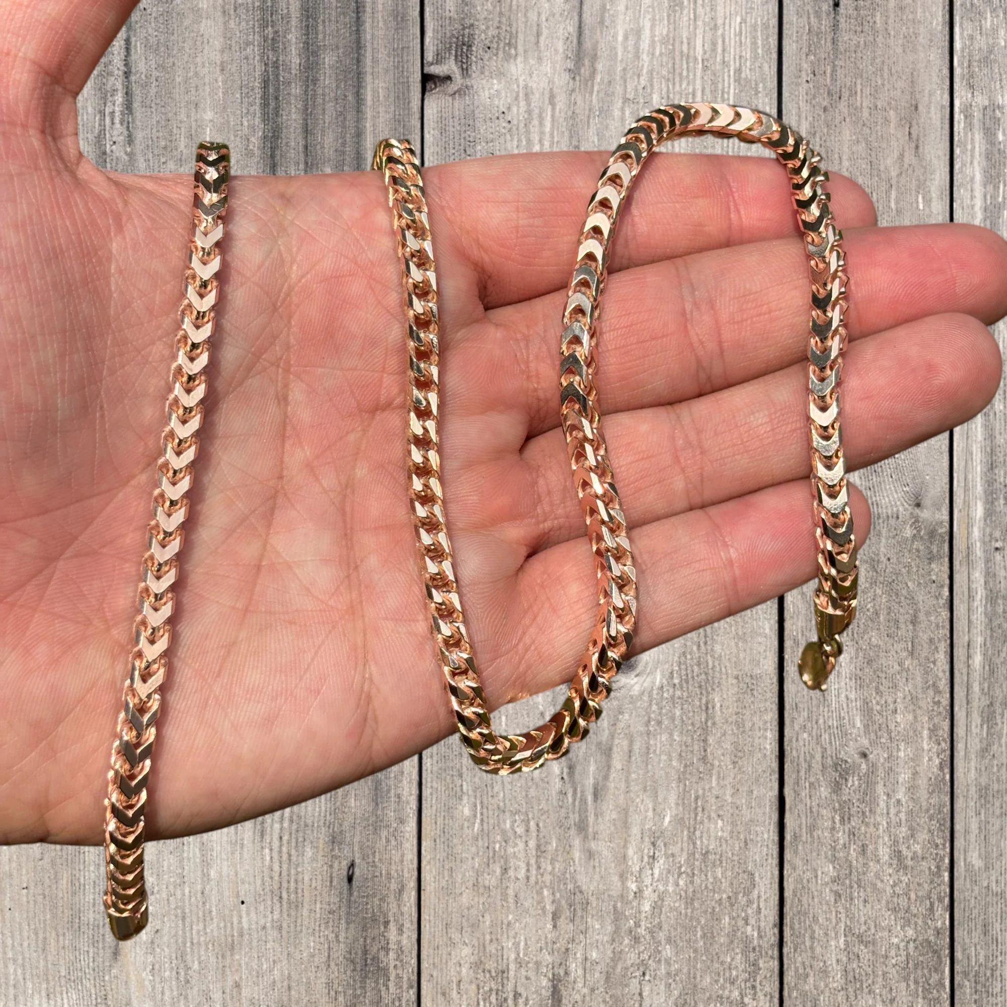 925 Sterling Silver 5mm Franco Chain Necklace - Image 7