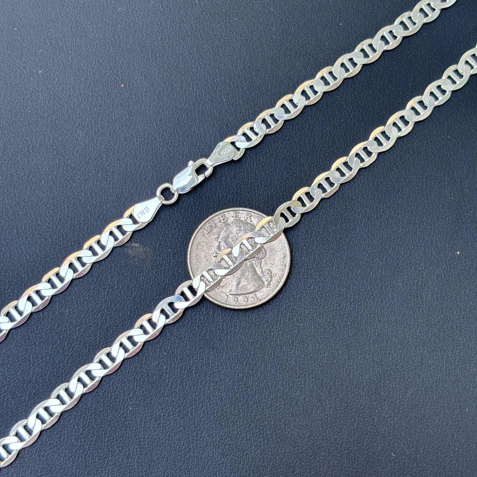 925 Sterling Silver 5mm Mariner Chain Necklace - Image 10