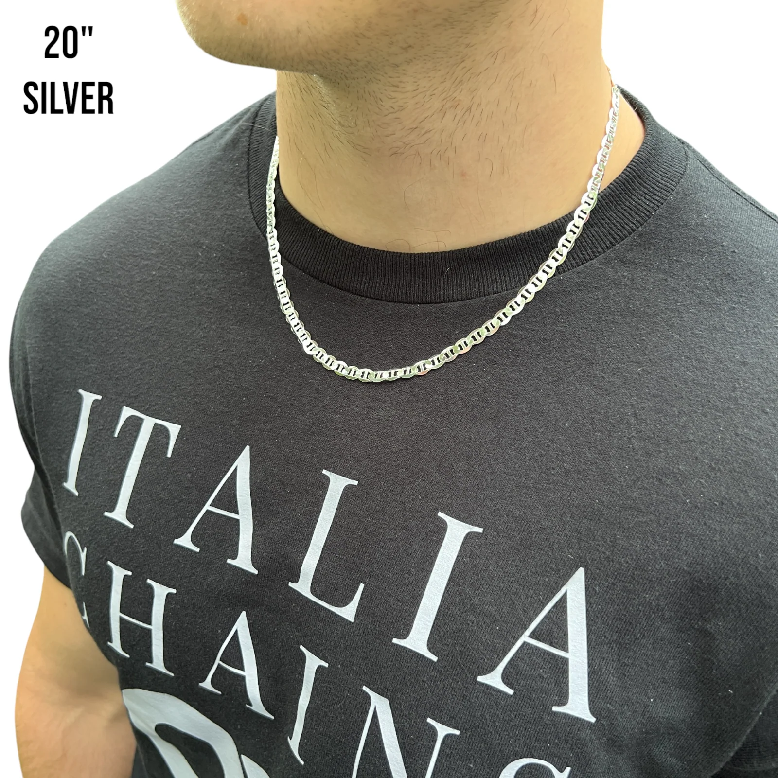 925 Sterling Silver 5mm Mariner Chain Necklace - Image 12