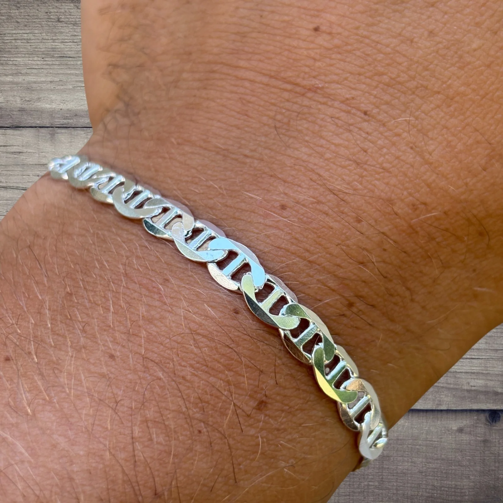 925 Sterling Silver 5mm Mariner Bracelet - Image 10