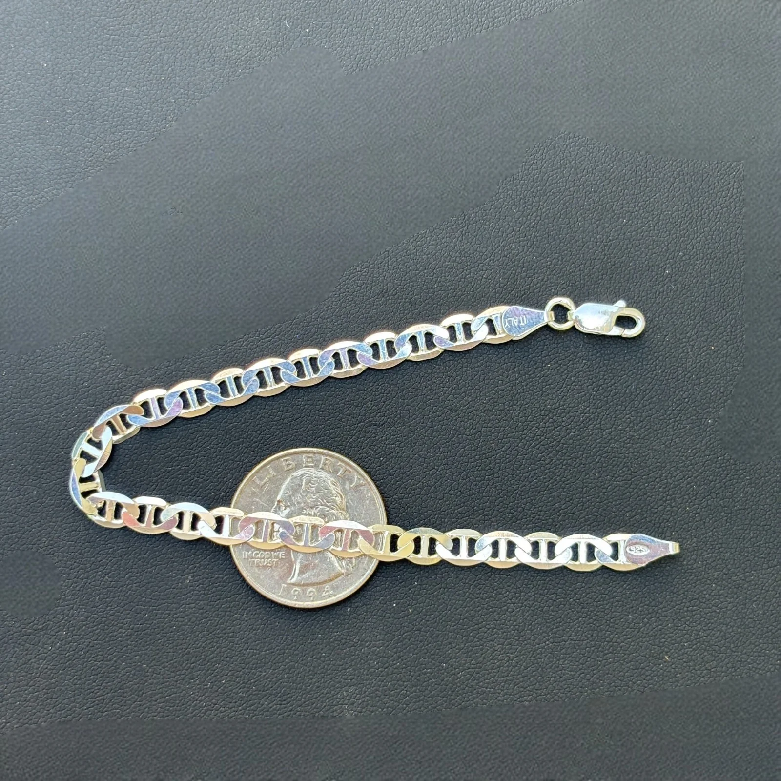 925 Sterling Silver 5mm Mariner Bracelet - Image 14