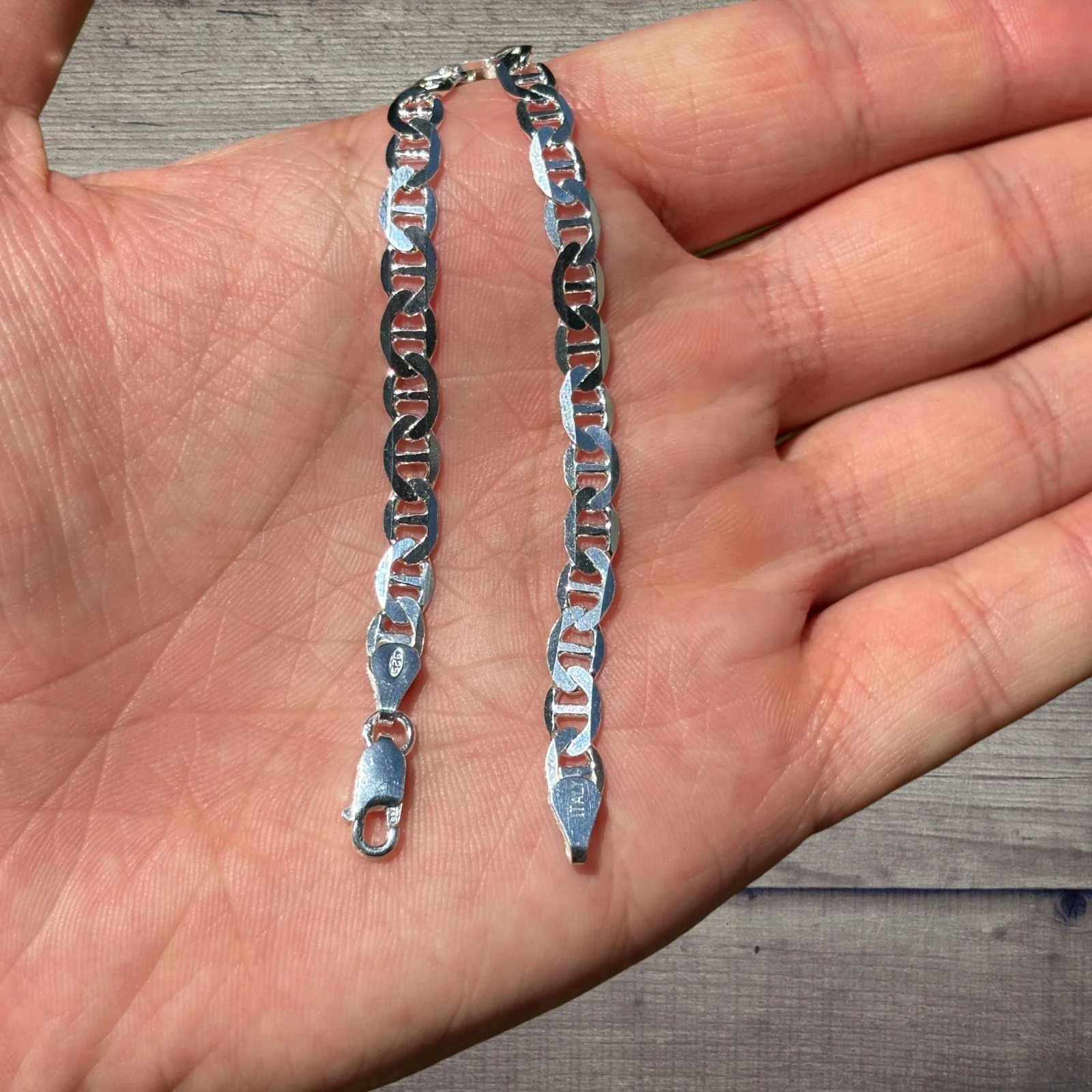 925 Sterling Silver 5mm Mariner Bracelet - Image 4