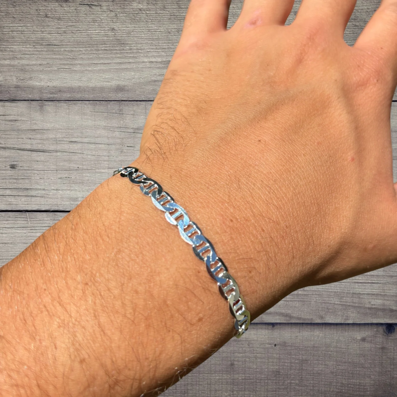 925 Sterling Silver 5mm Mariner Bracelet - Image 6