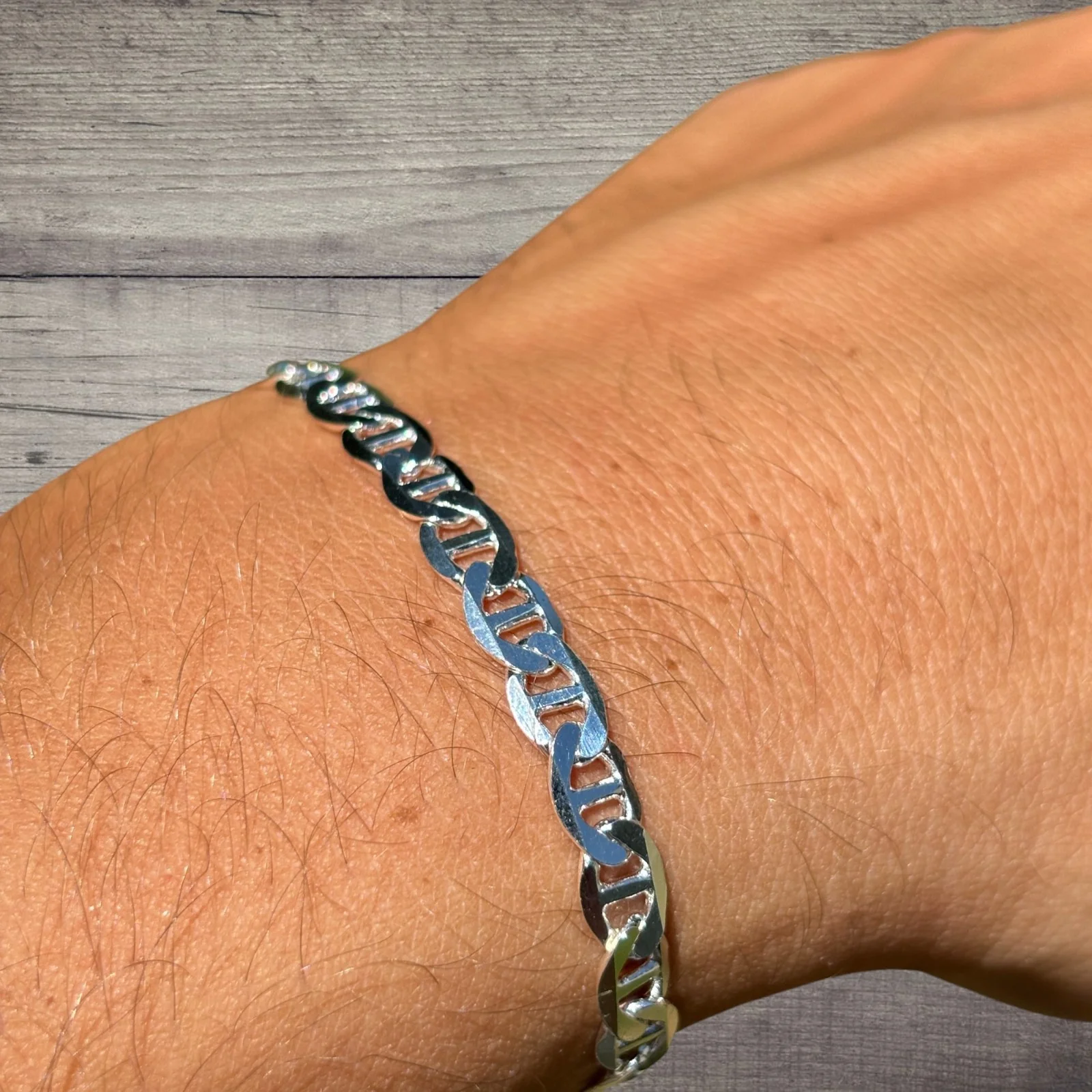 925 Sterling Silver 5mm Mariner Bracelet - Image 7