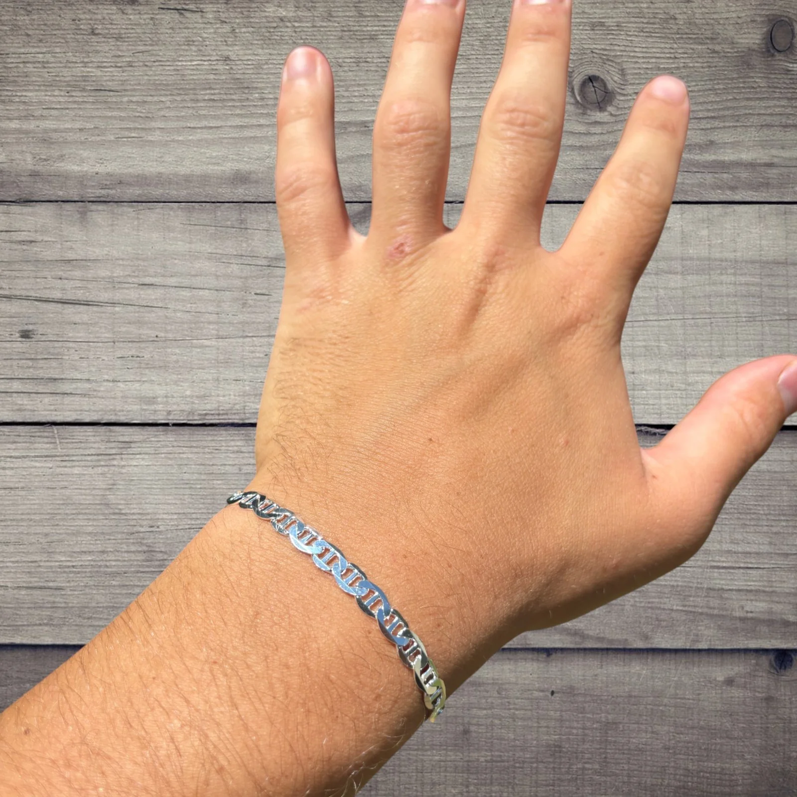 925 Sterling Silver 5mm Mariner Bracelet - Image 8